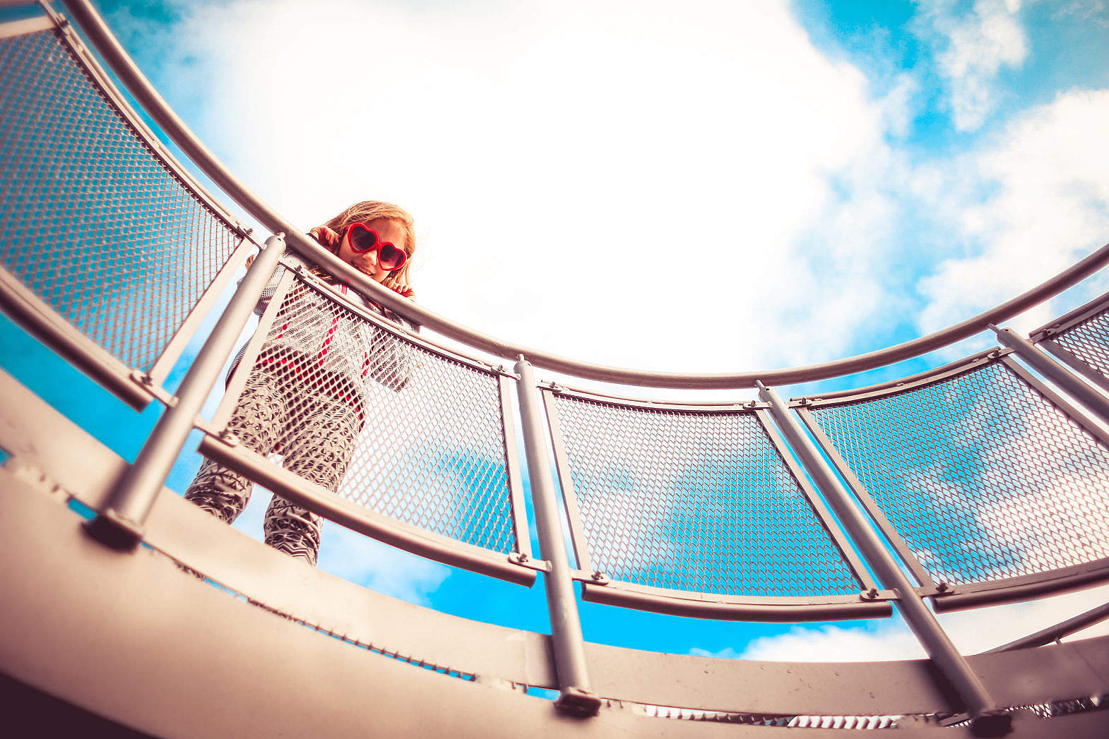 Girl Holding Onto The Railing Free Stock Photo picjumbo