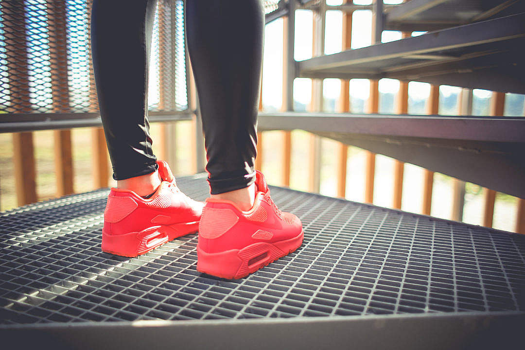 Download Girl in Pink Running Sport Shoes FREE Stock Photo