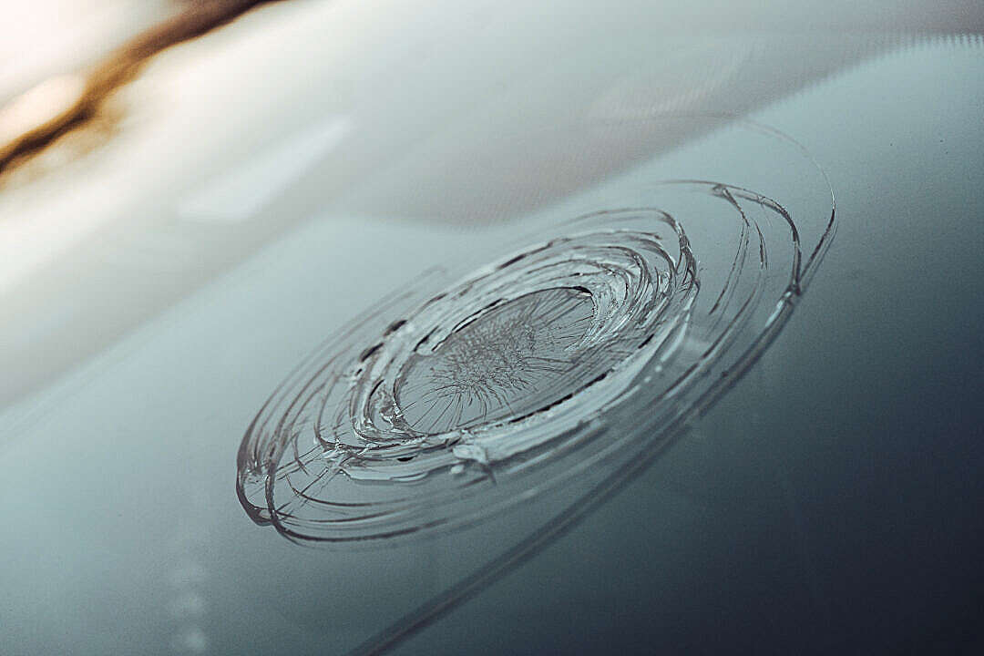 Hail Damaged Windshield of a Car