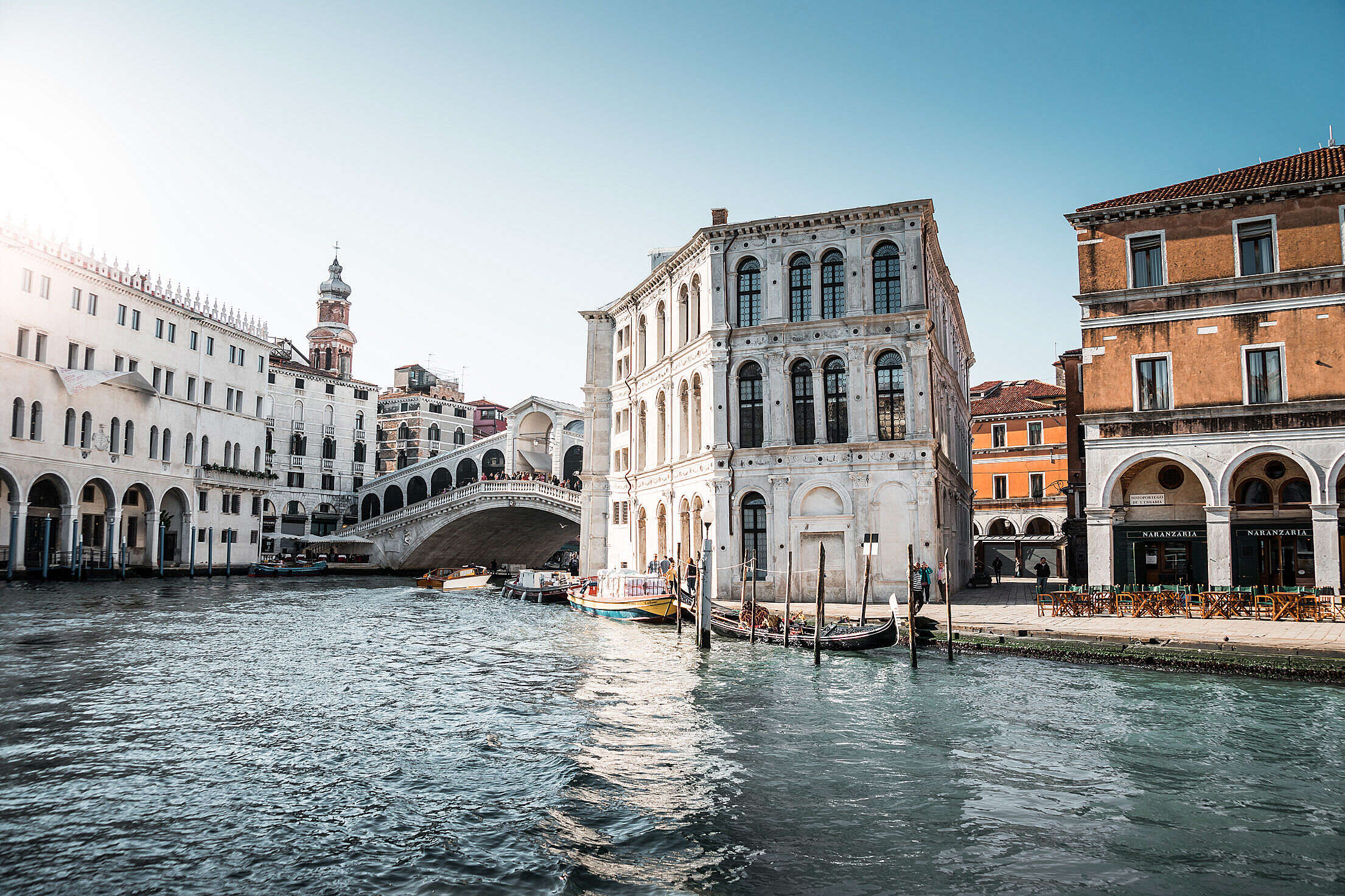 Historic Houses around Rialto Bridge in Venice Free Stock Photo