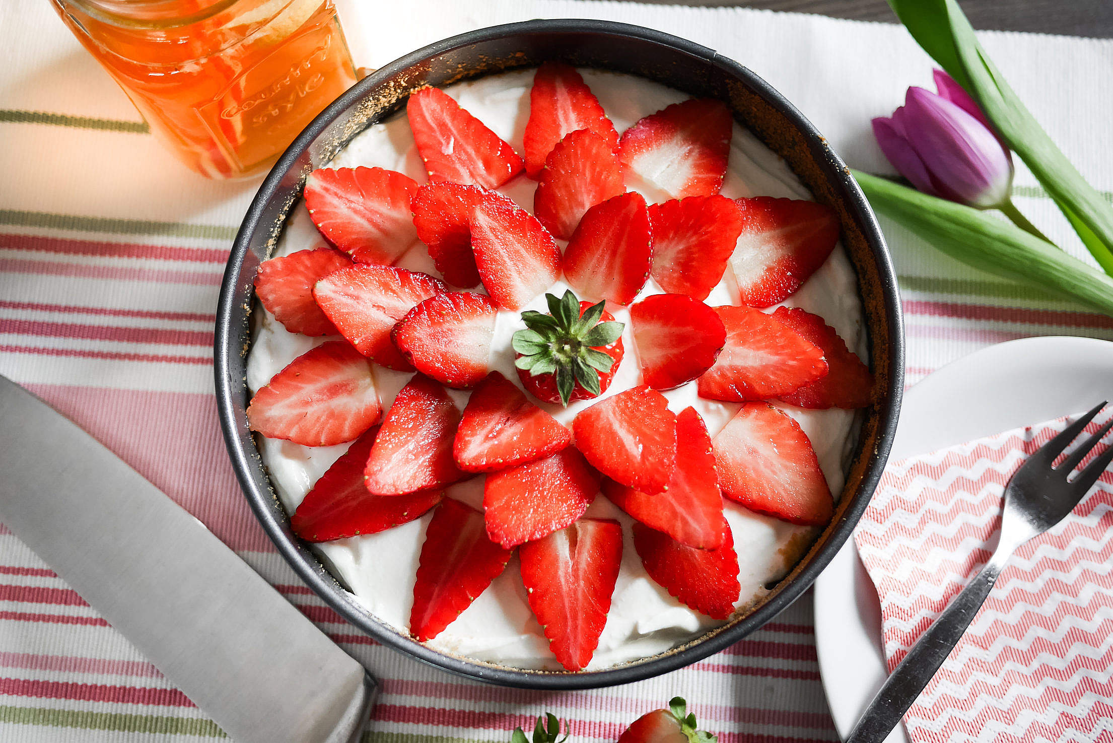 Homemade Strawberry Pie Free Stock Photo