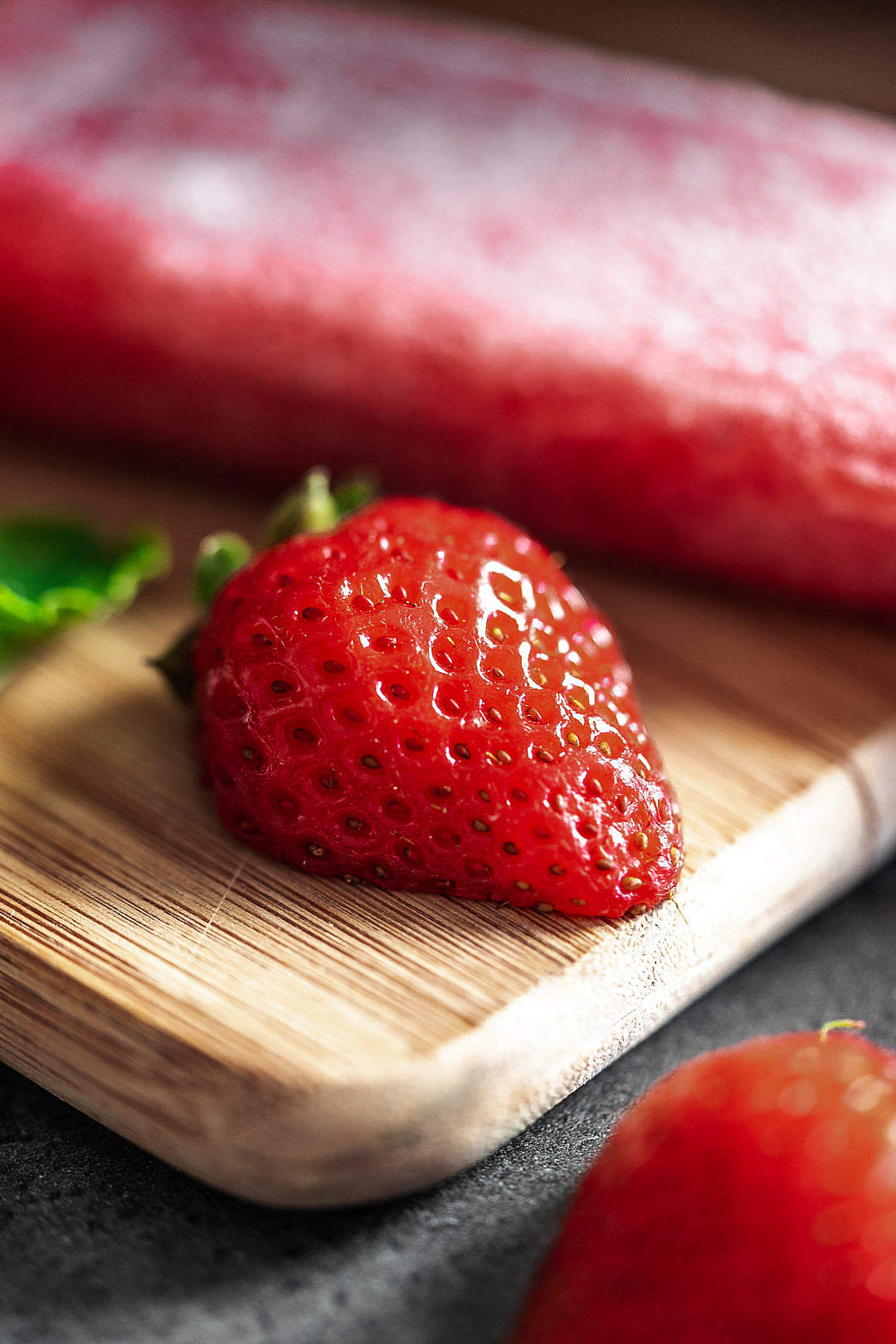 Download Homemade Strawberry Popsicles FREE Stock Photo