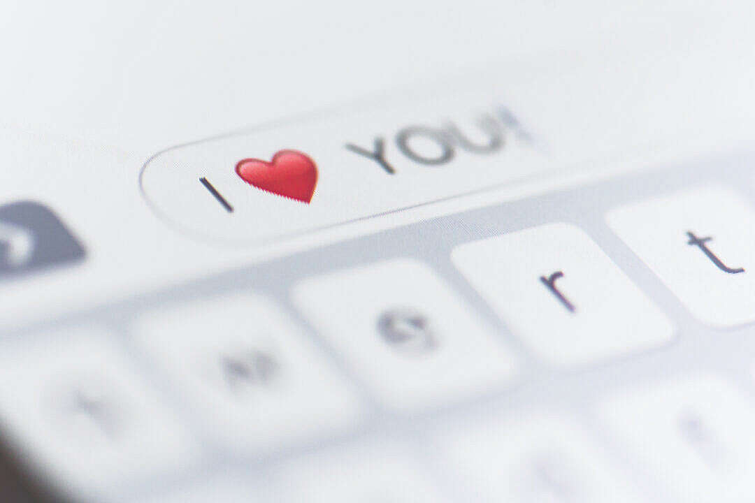 Download I LOVE YOU Message on Mobile Phone Close Up FREE Stock Photo