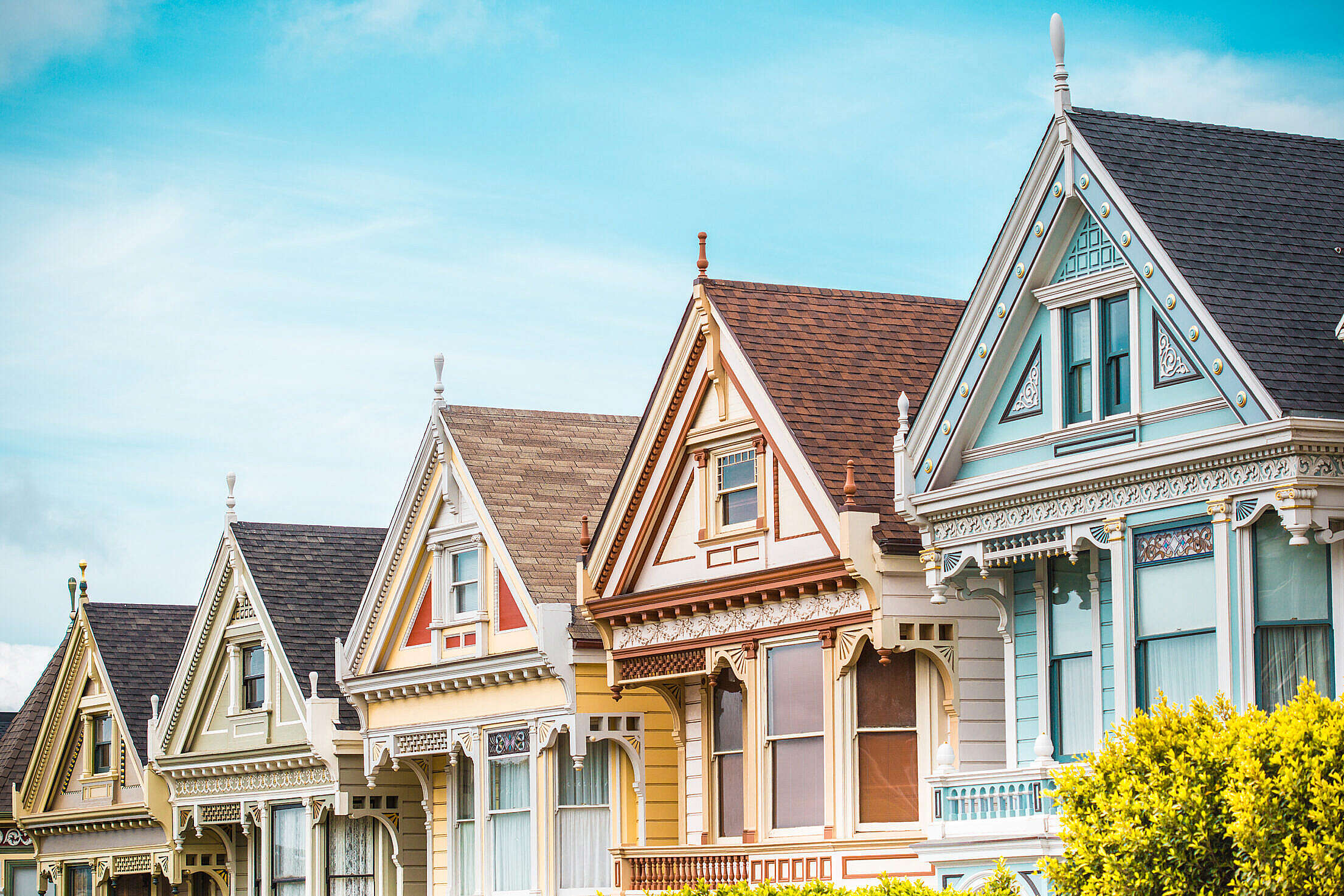 Iconic Painted Ladies in San Francisco, California Free Stock Photo