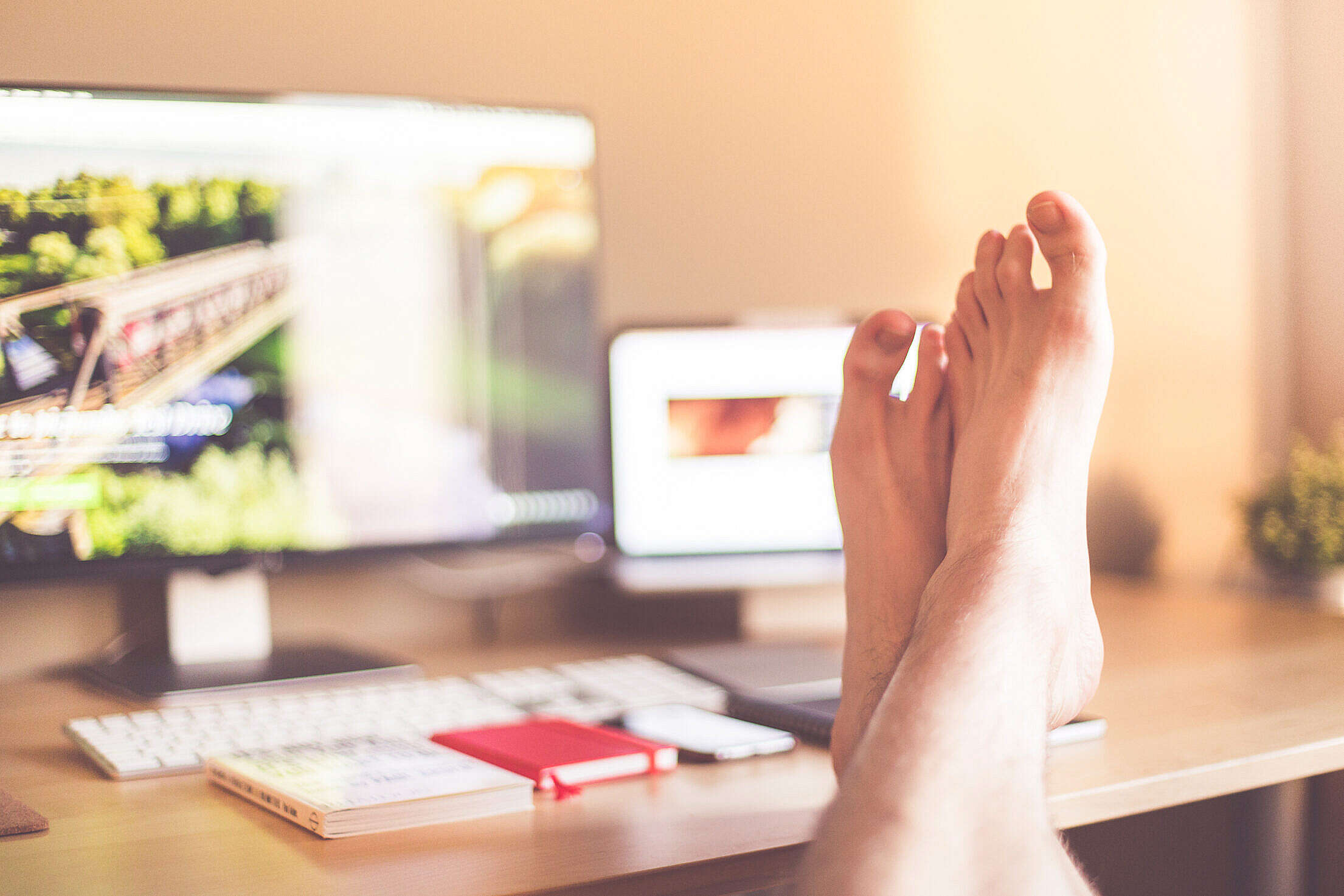 Legs on The Table: All Work Done! Free Stock Photo | picjumbo