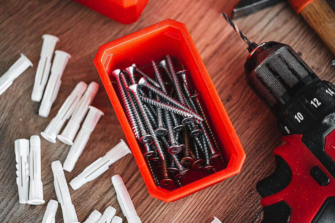 Download Long Screws in a Box FREE Stock Photo