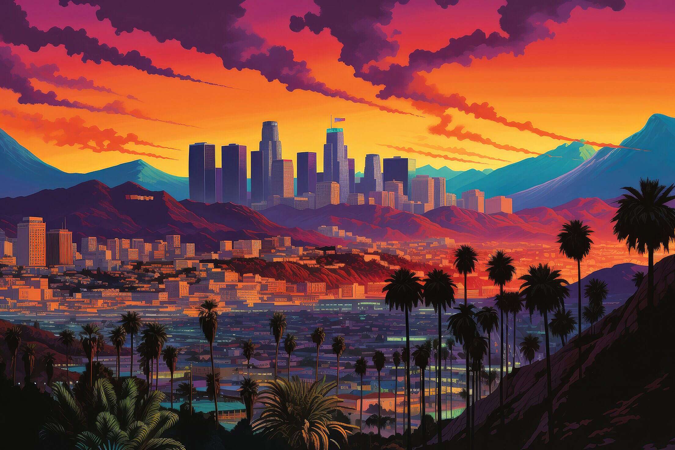 Los Angeles Painting Free Stock Photo | picjumbo