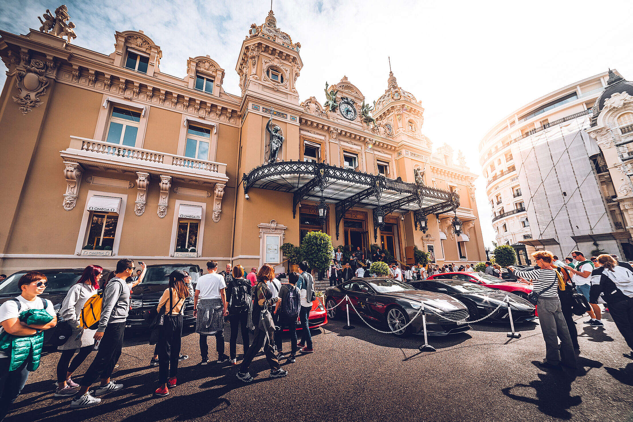 Luxury Cars in Front of Fabulous Monte Carlo Casino Free Stock Photo
