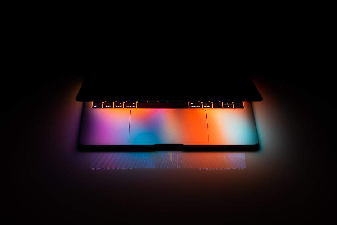 Download MacBook Pro at Night FREE Stock Photo