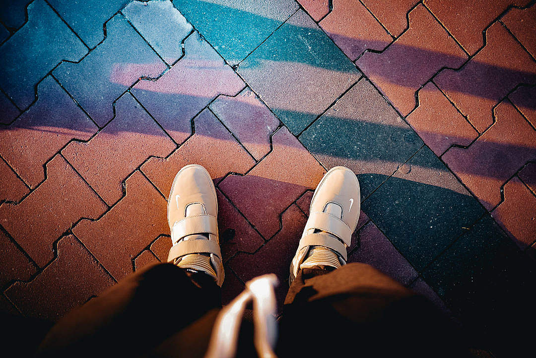 Man in Stylish Gold Shoes Crazy Colorful Edit