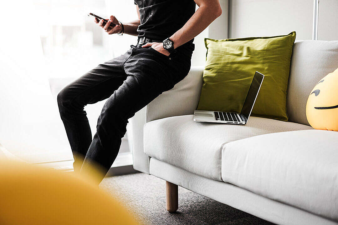 Man Using His Smartphone in the Office