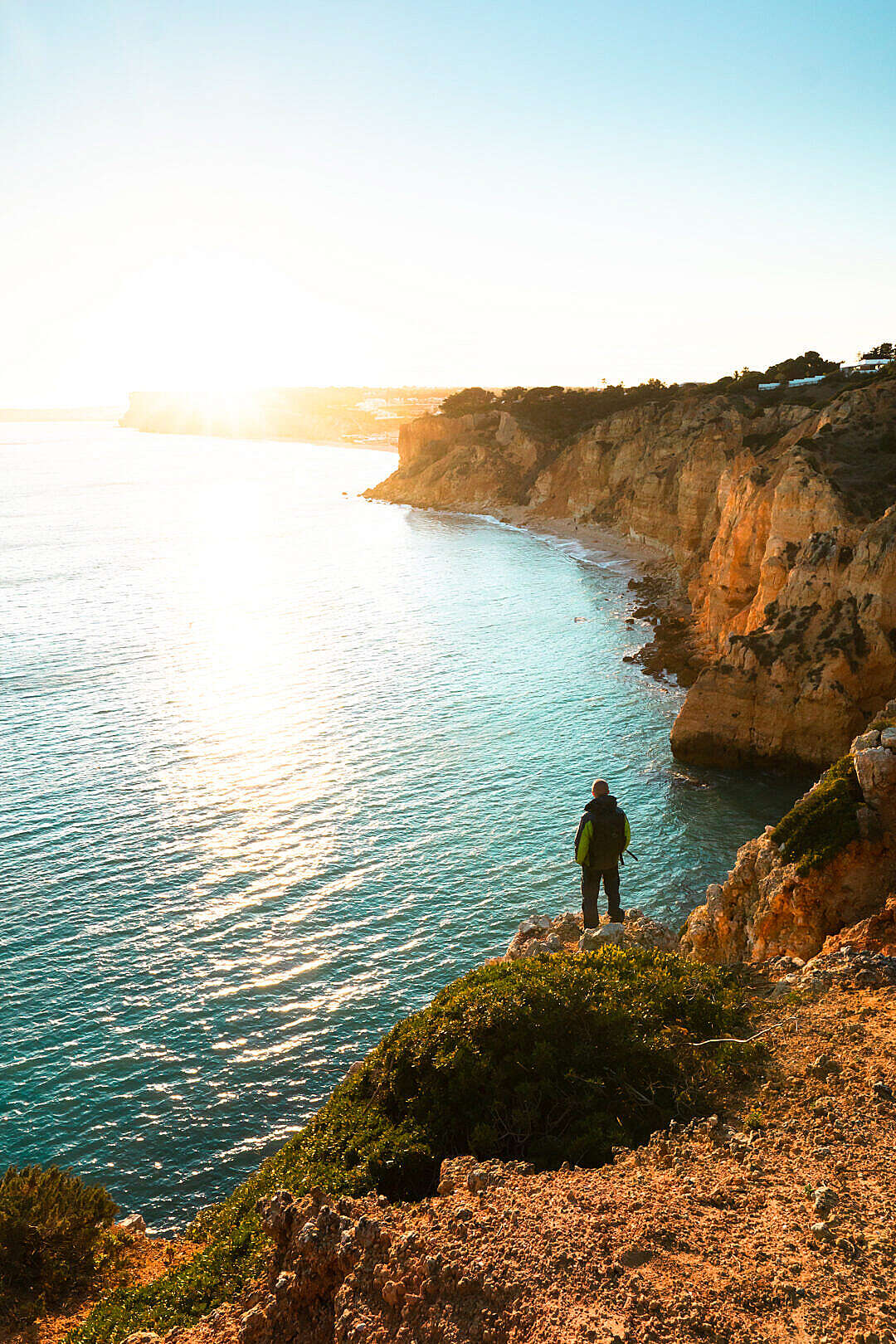 Man Watching Sunset in Southern Portugal