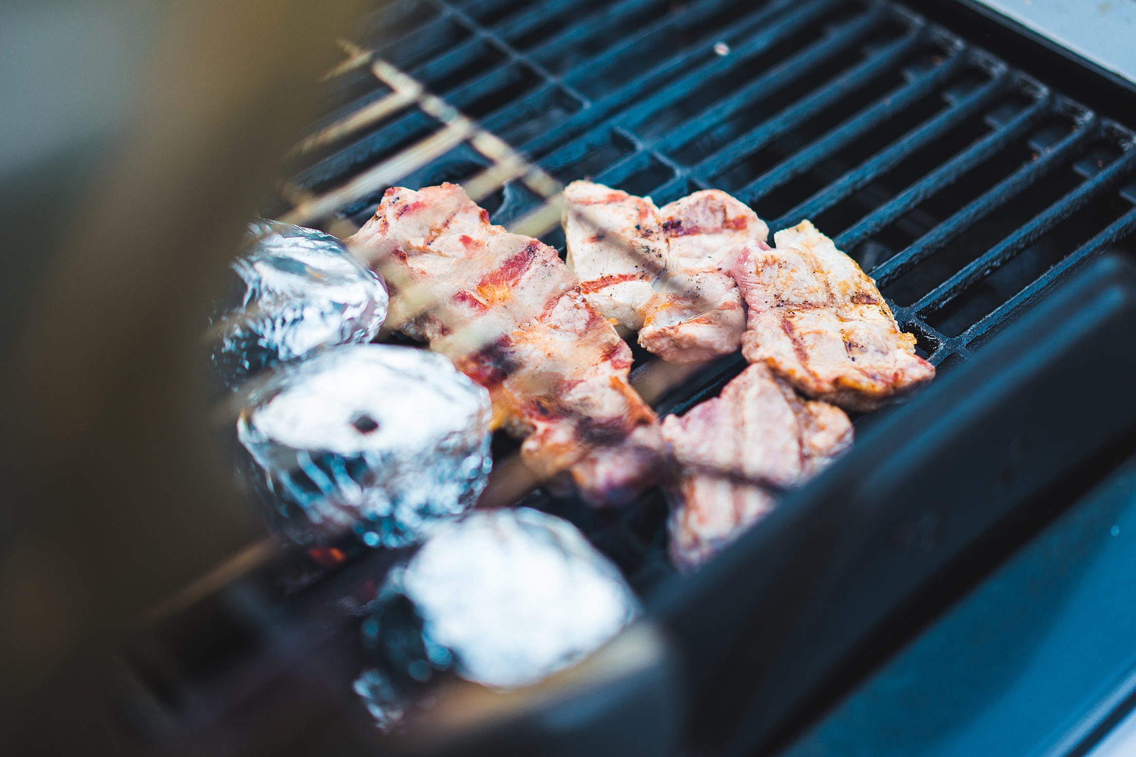 Meat on the Barbecue Grill Free Stock Photo