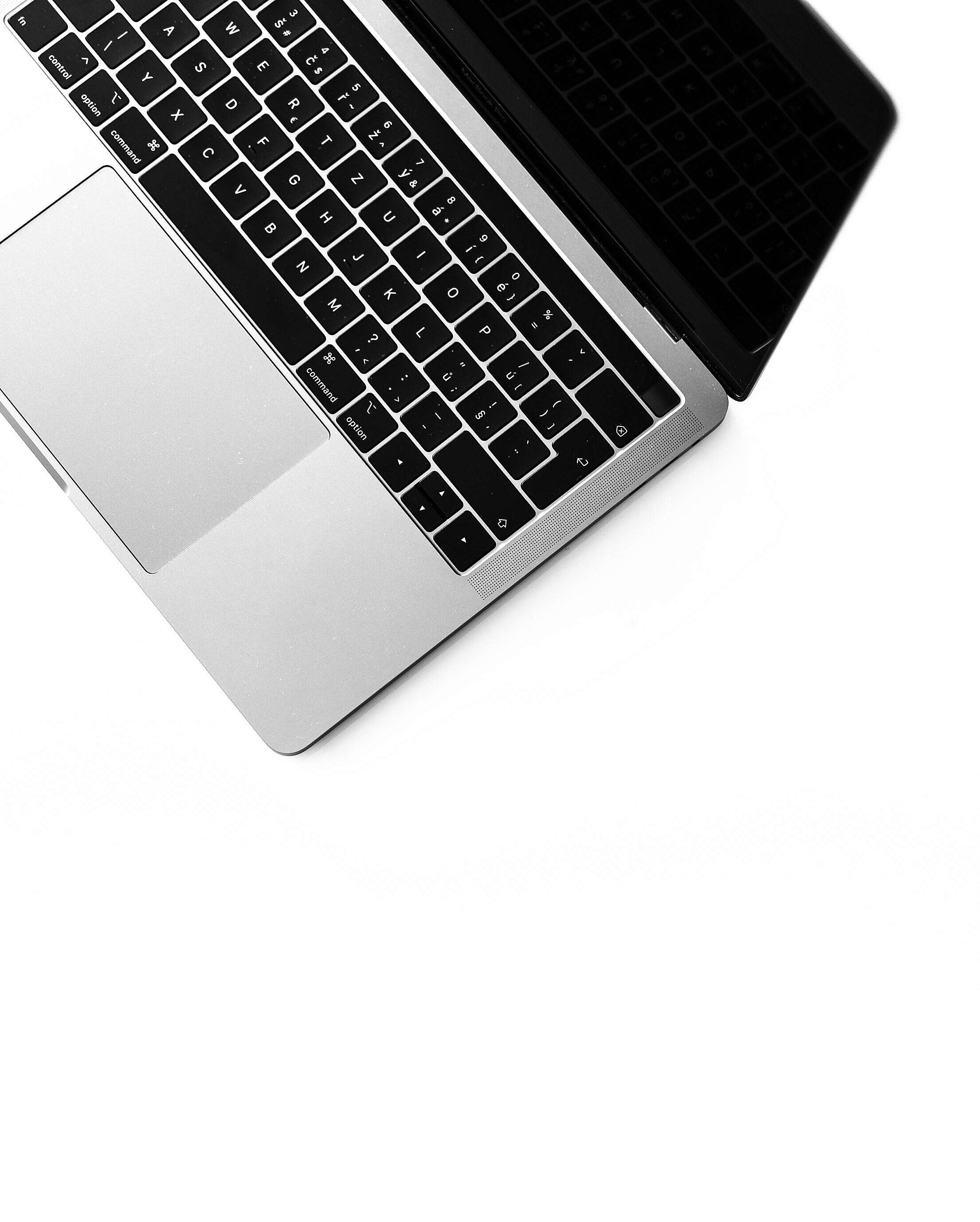 Minimalistic Laptop Keyboard Isolated Free Stock Photo