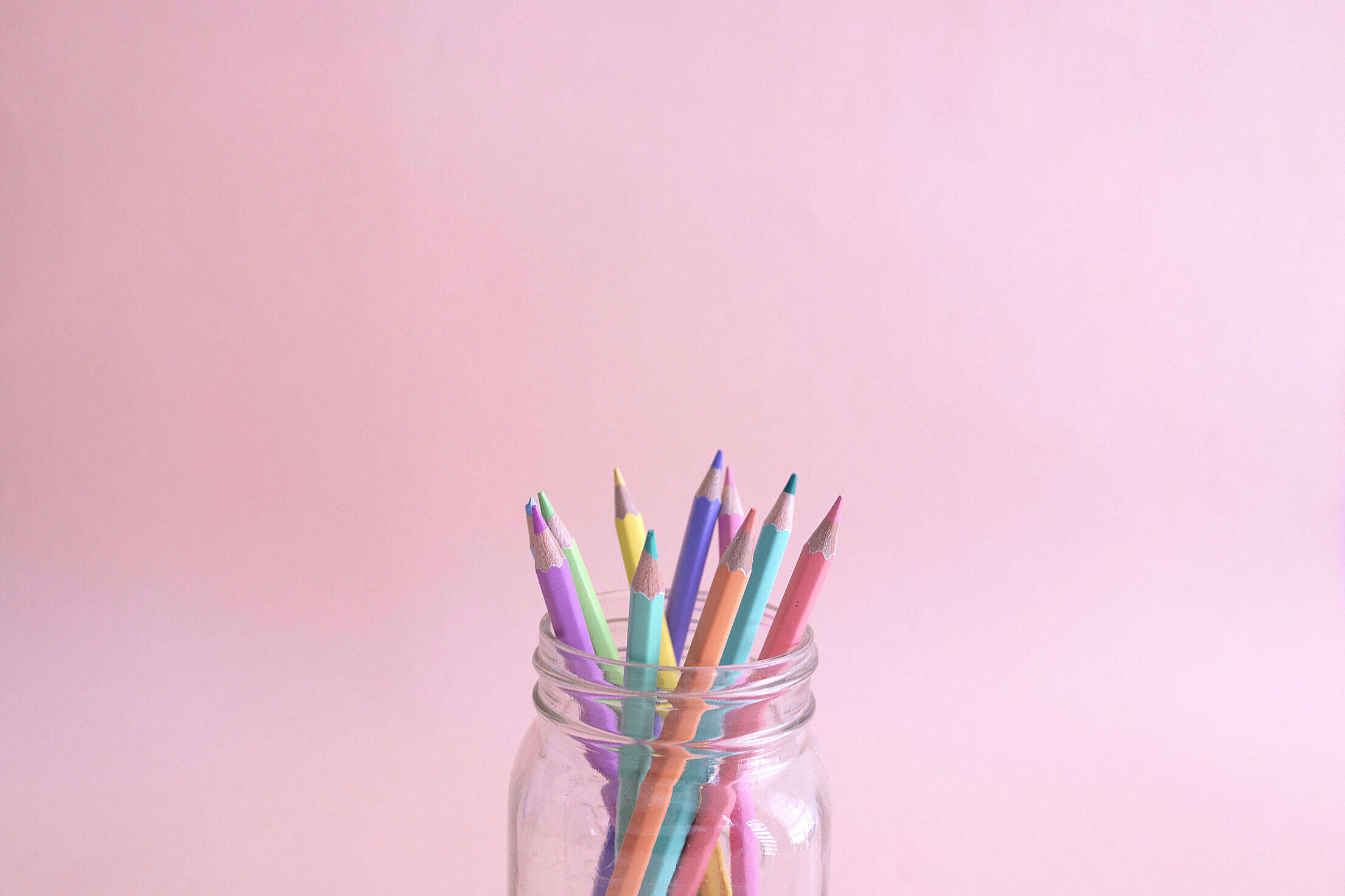 Mixed Color Pencils Pastel Colors Free Stock Photo
