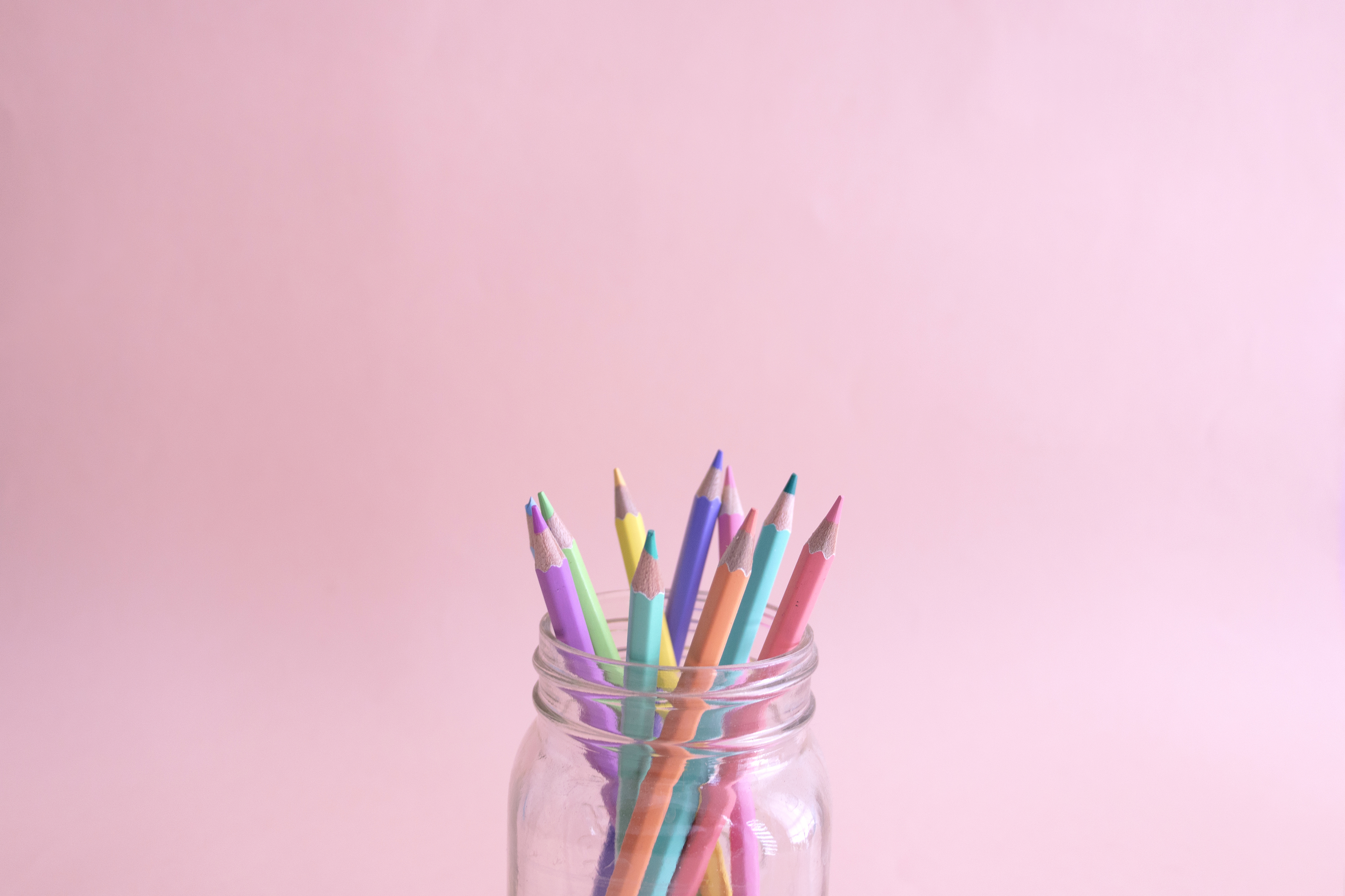 Colored Pencils And Colred Markers On Pastel Background Stock Photo,  Picture and Royalty Free Image. Image 94911832.