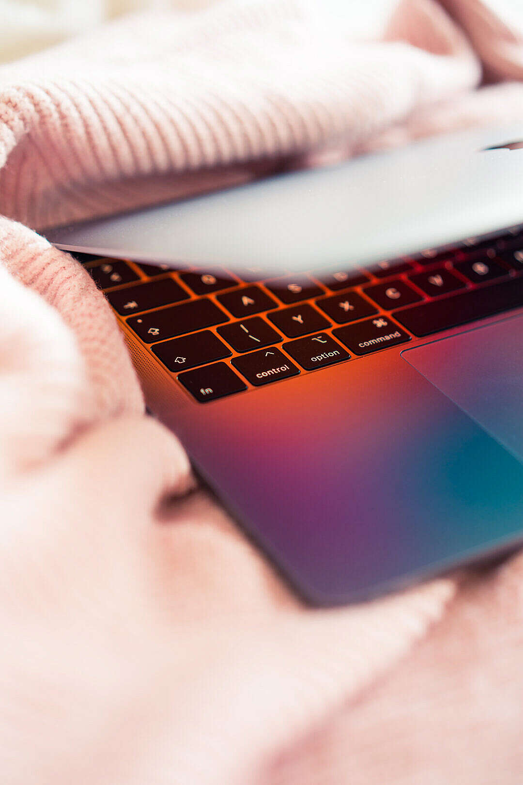 Modern Laptop in Women’s Bed