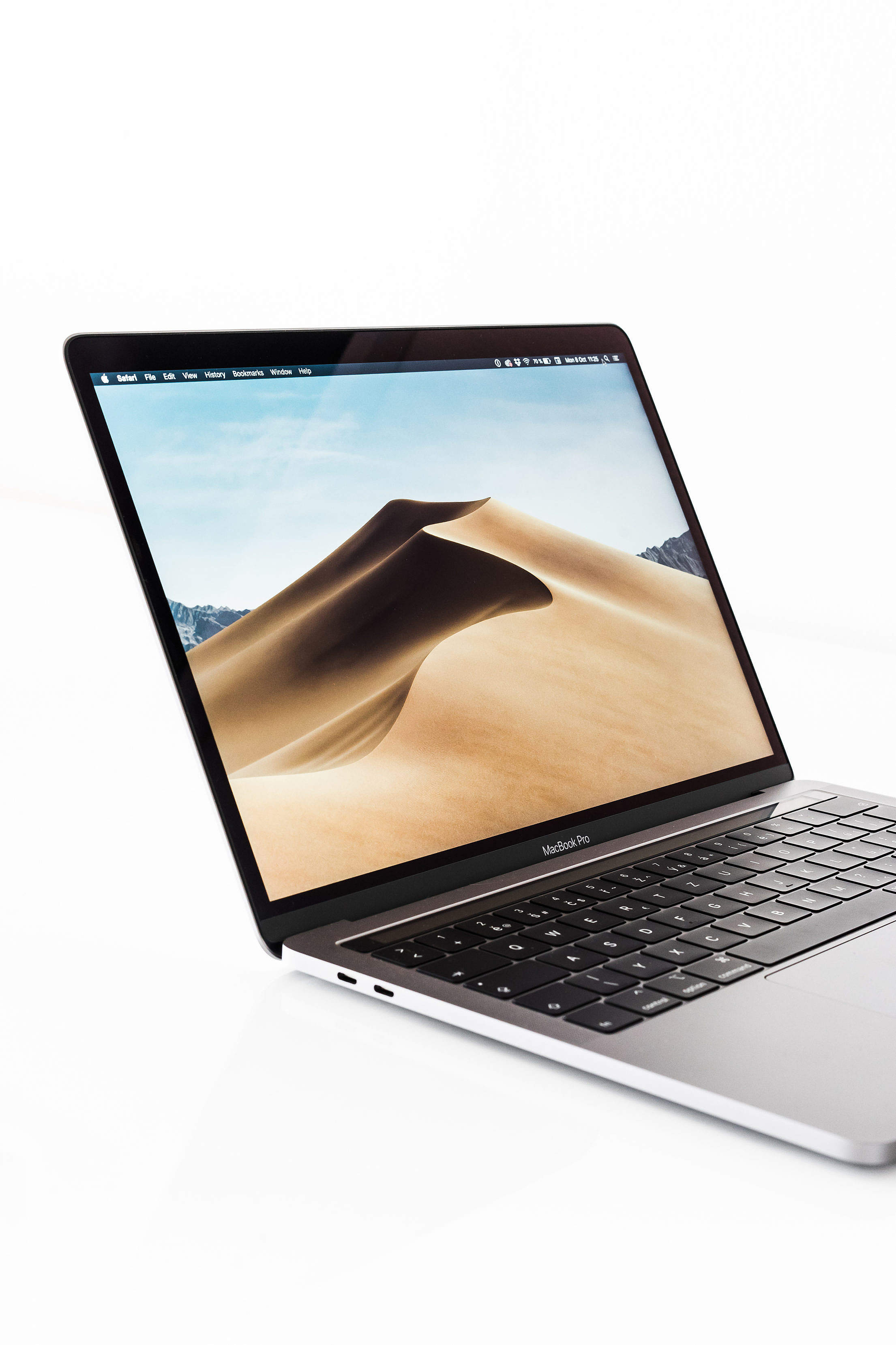 Modern Laptop MacBook Pro Mockup Close Up Free Stock Photo