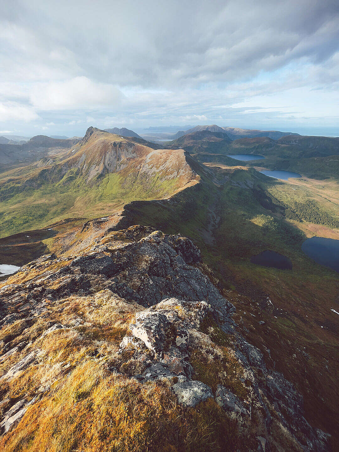 Mountain Ridge in Summer in Norway