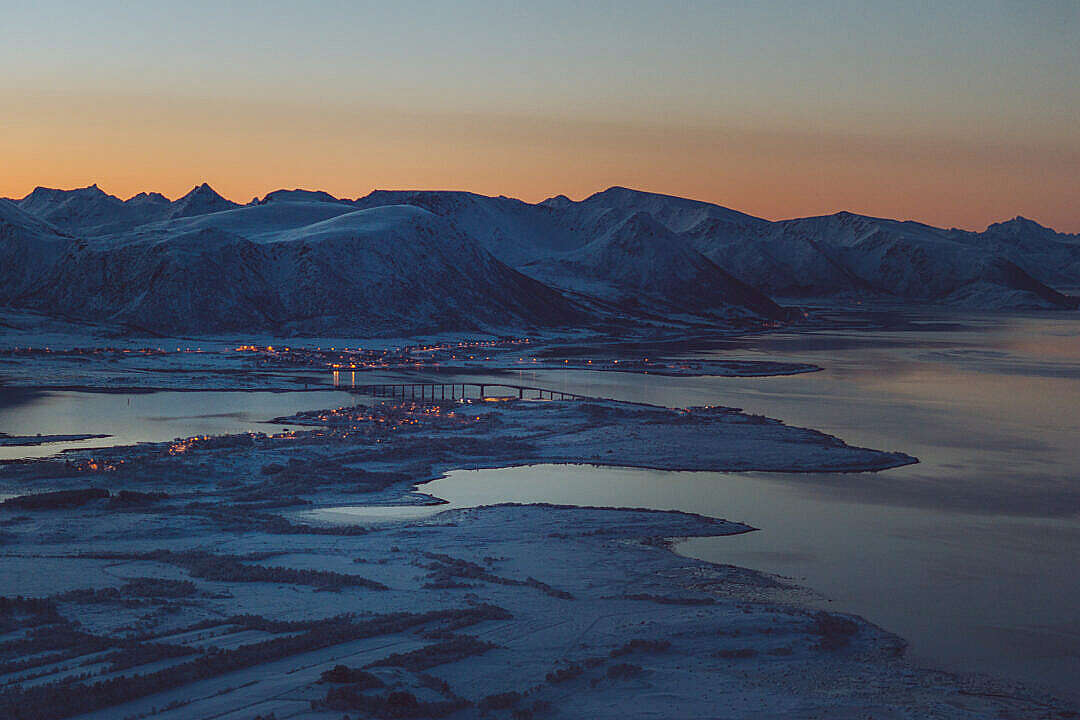North Norwegian Town During Dawn