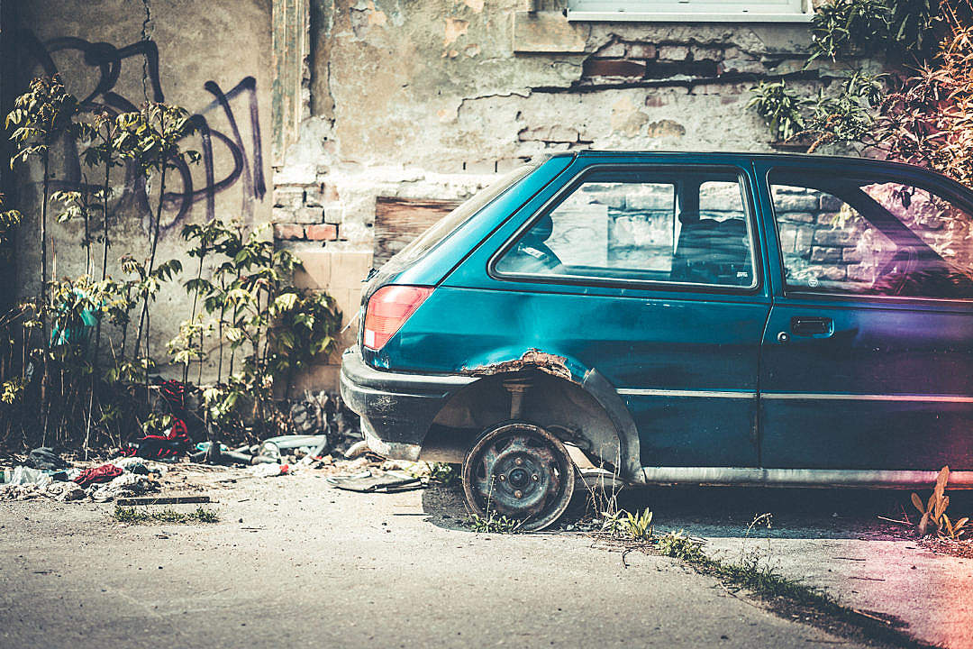 Old Broken and Abandoned Car