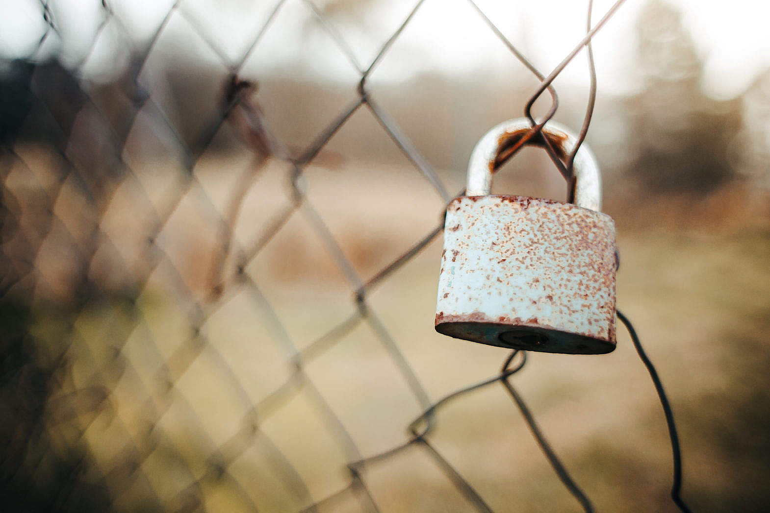 Old Lock on the Fence Free Stock Photo | picjumbo