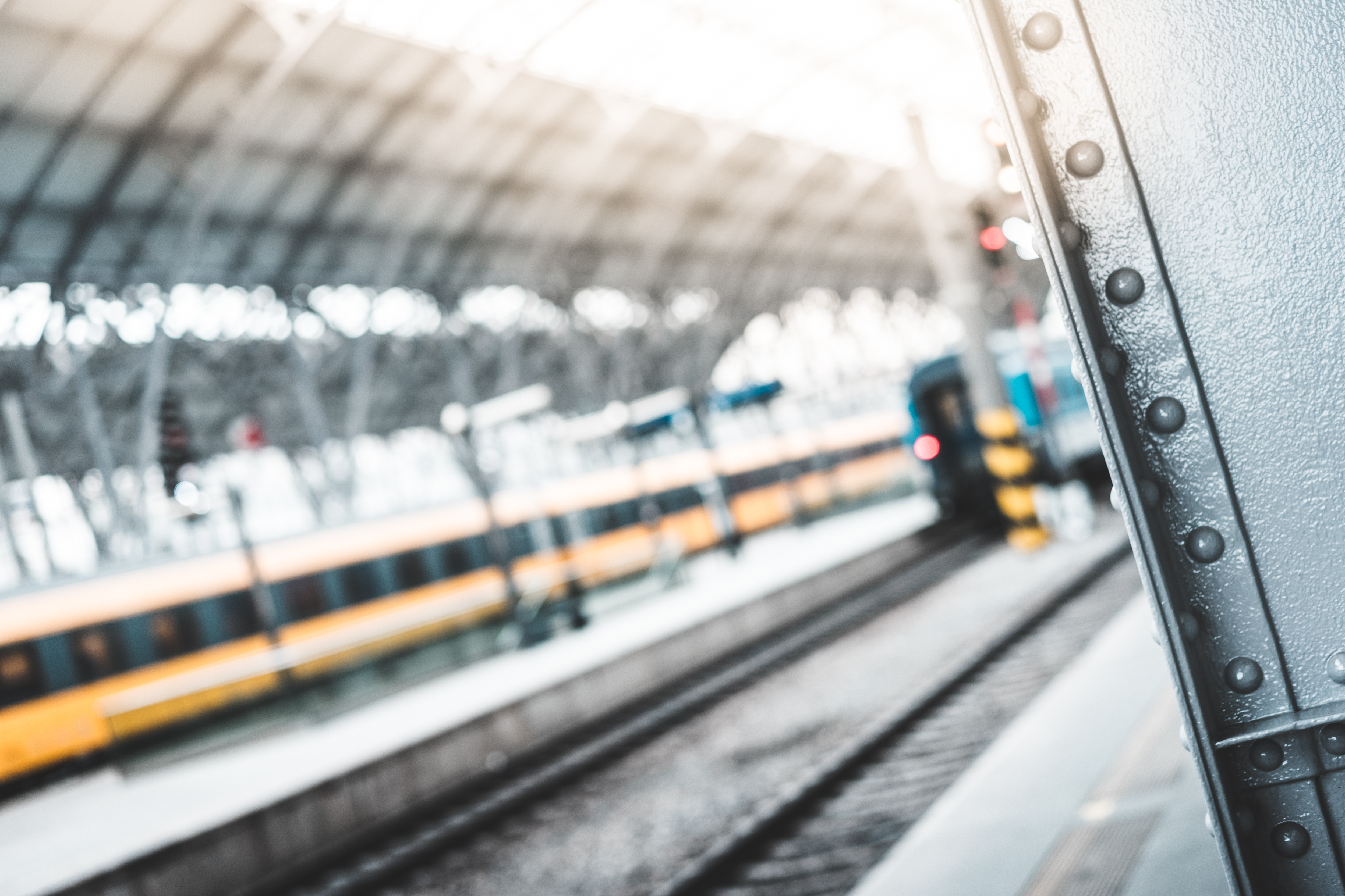 Old Steel Construction Railway Station Blurred Background Free Stock Photo  | picjumbo