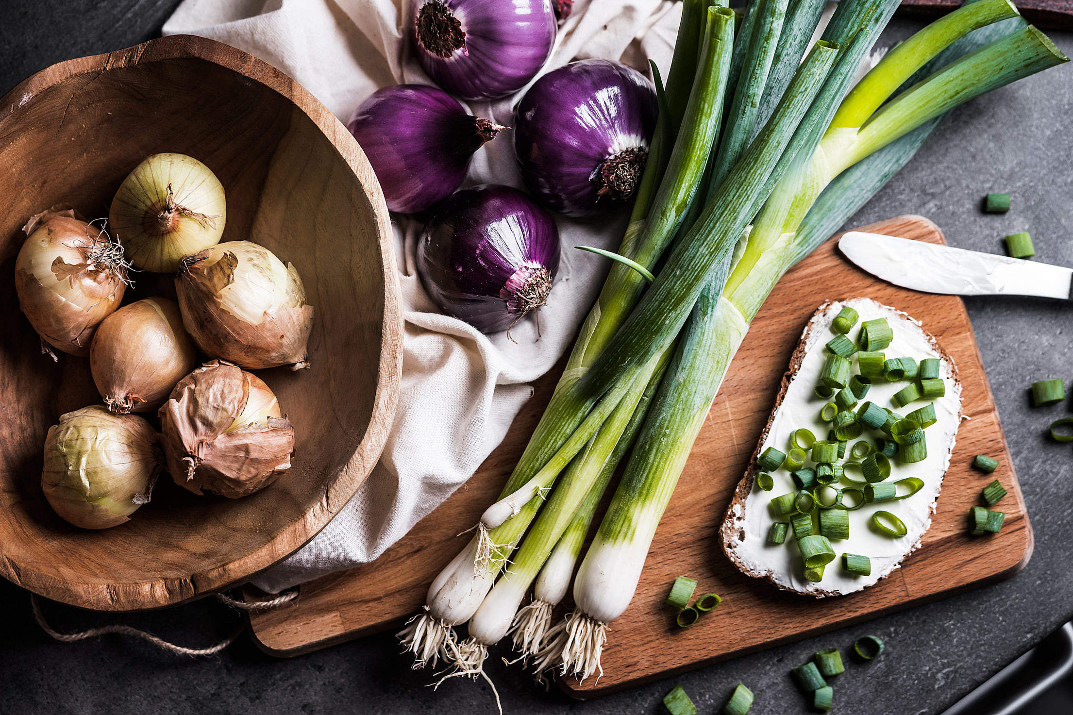 Onions and Super Healthy Morning Detox Breakfast Free Stock Photo ...