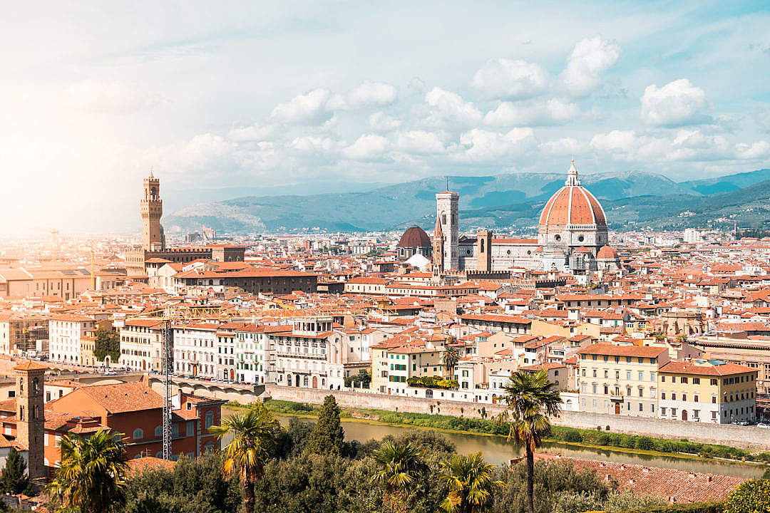 Download Palazzo Vecchio and Duomo S. Maria del Fiore in Florence, Italy FREE Stock Photo