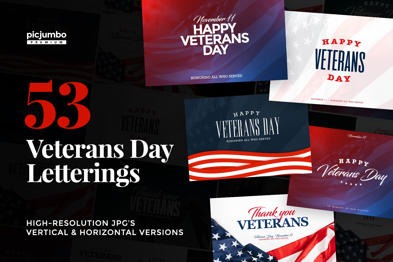 Download hi-res stock photos from our Veterans Day Letterings PREMIUM Collection!