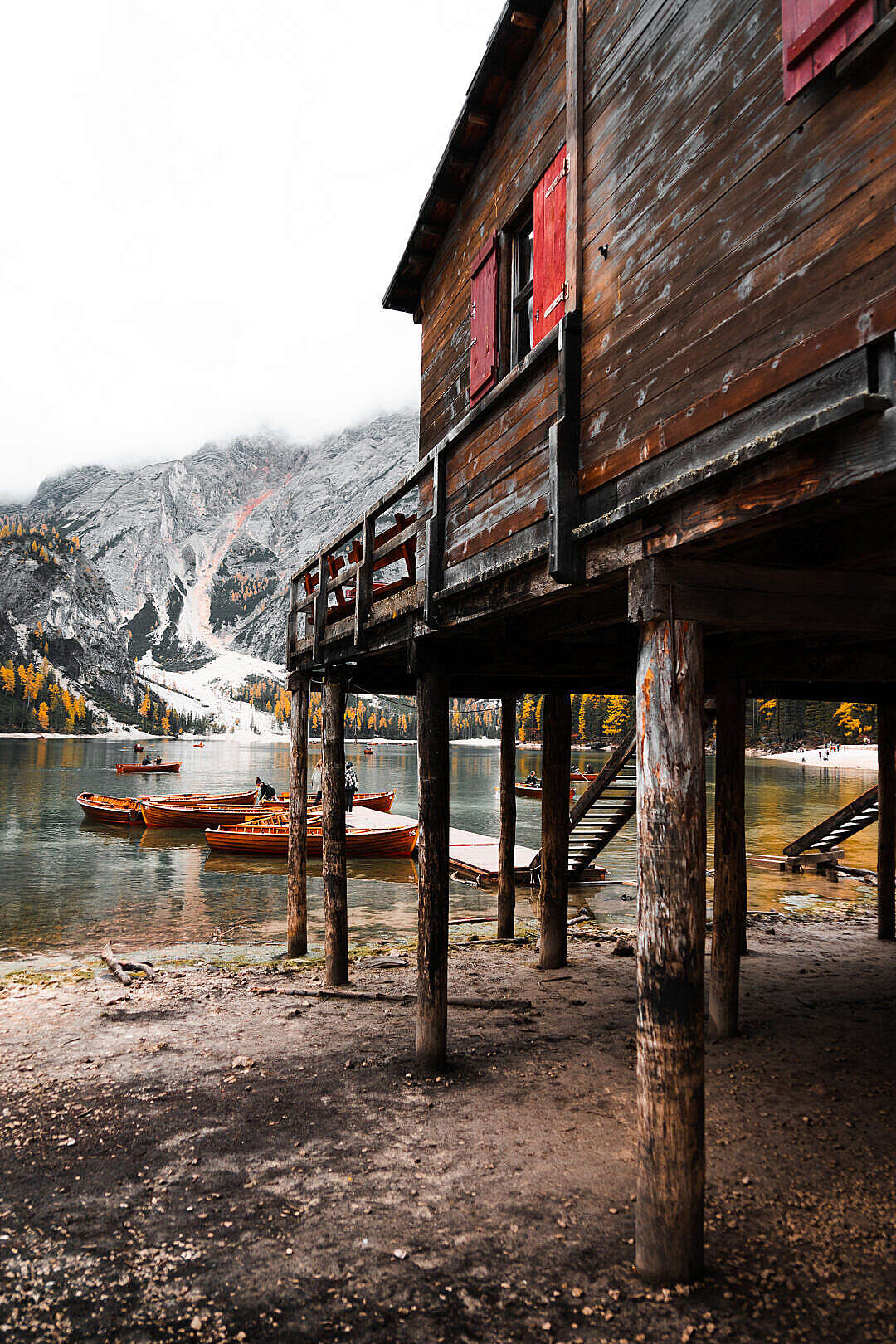 Pier Lago di Braies, Dolomites Italy