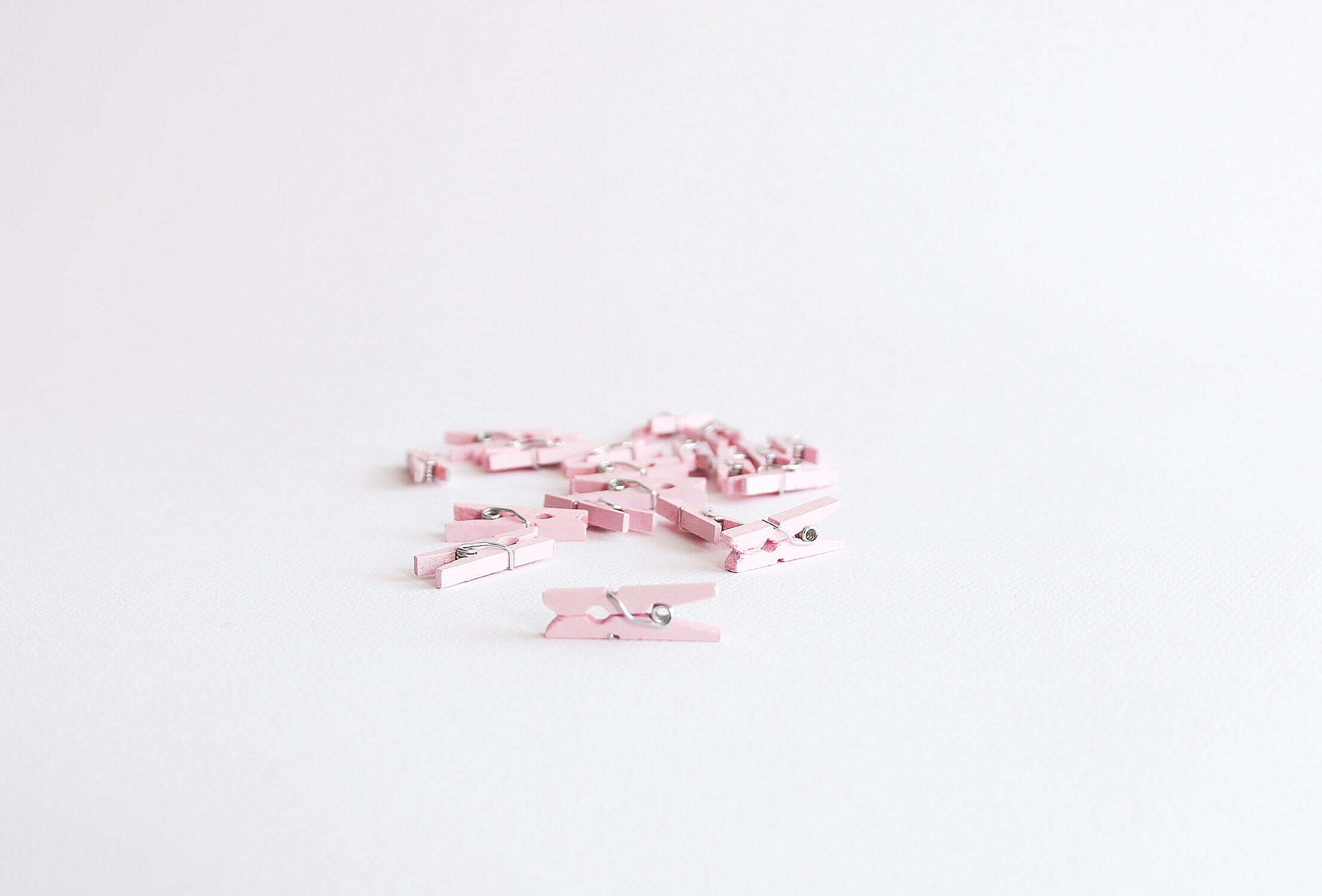 Pink Mini Wooden Pegs Free Stock Photo