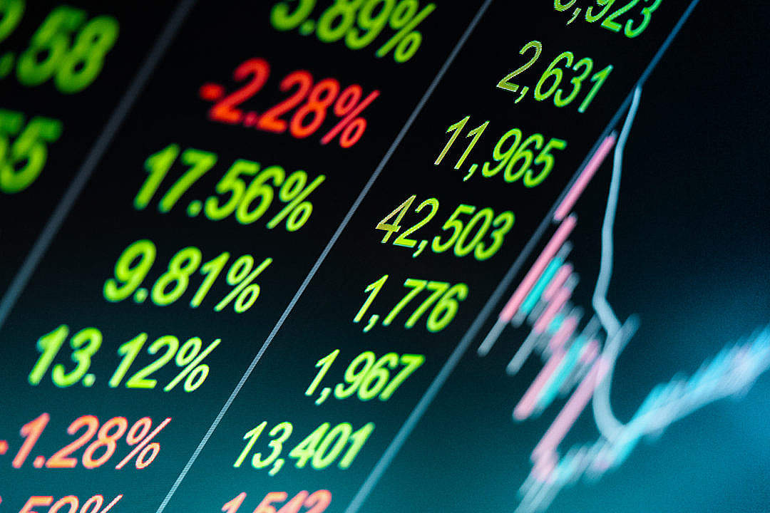 Download Plus and Minus Daily Profit Stock Exchange Numbers FREE Stock Photo