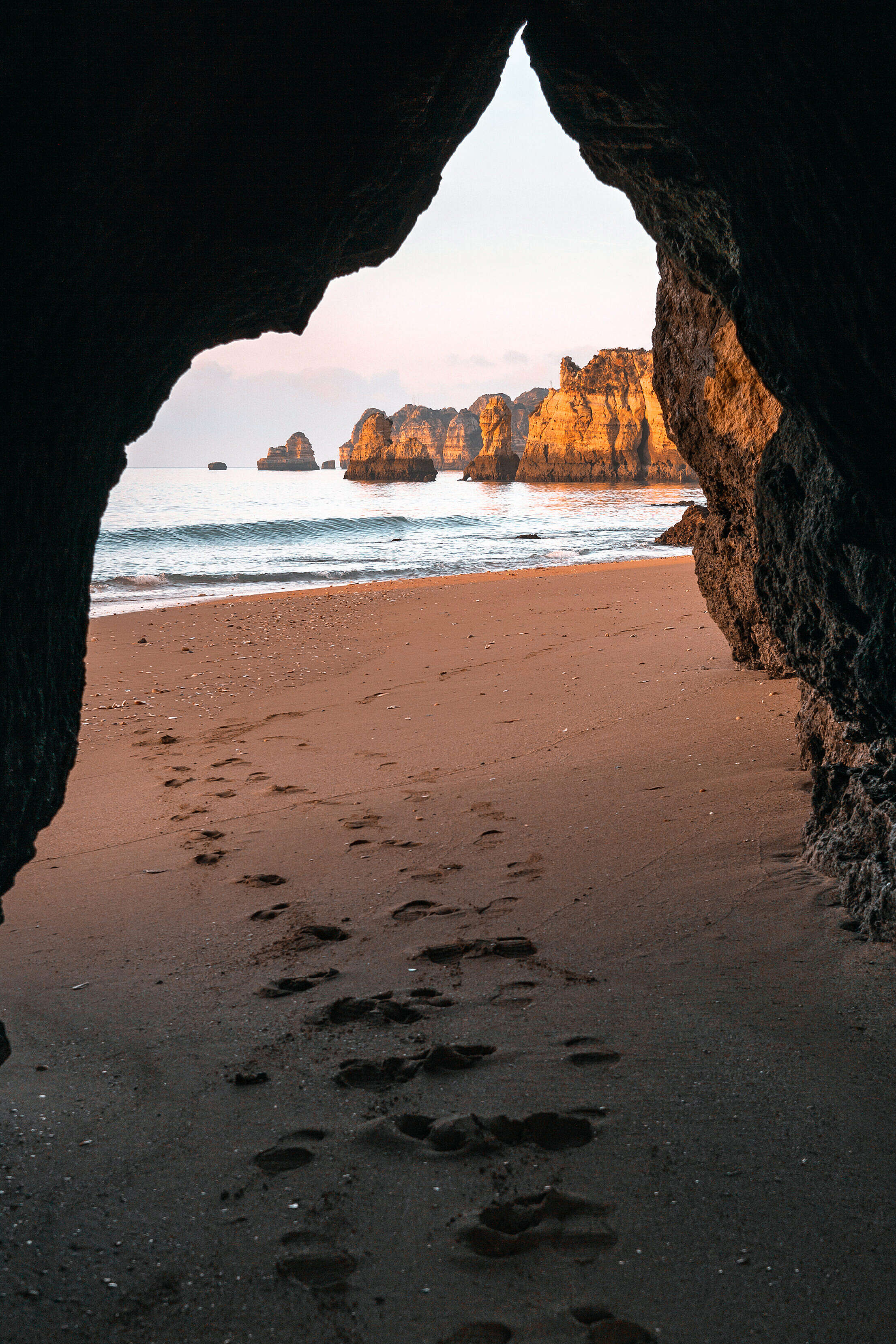 Portugal Coastline View from a Cave Free Stock Photo