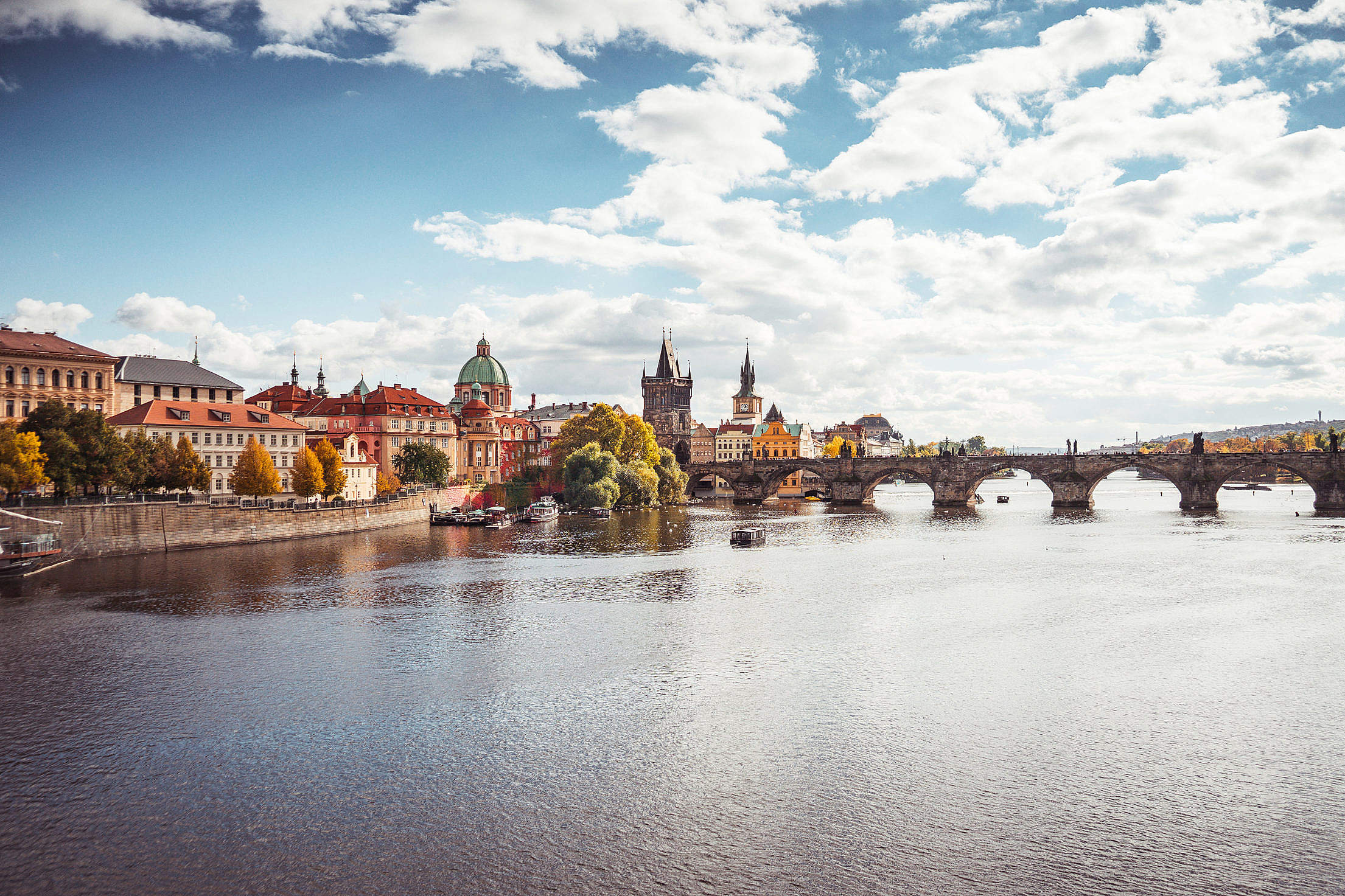 Prague Vltava River and Charles Bridge in Autumn Free Stock Photo picjumbo Prague Vltava River and Charles Bridge in Autumn Free Stock Photo picjumbo