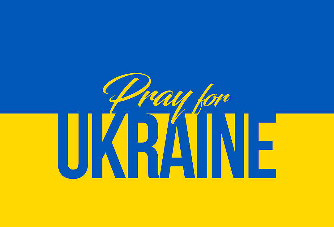Download Pray For Ukraine Handwritten with Flag Colors FREE Stock Photo