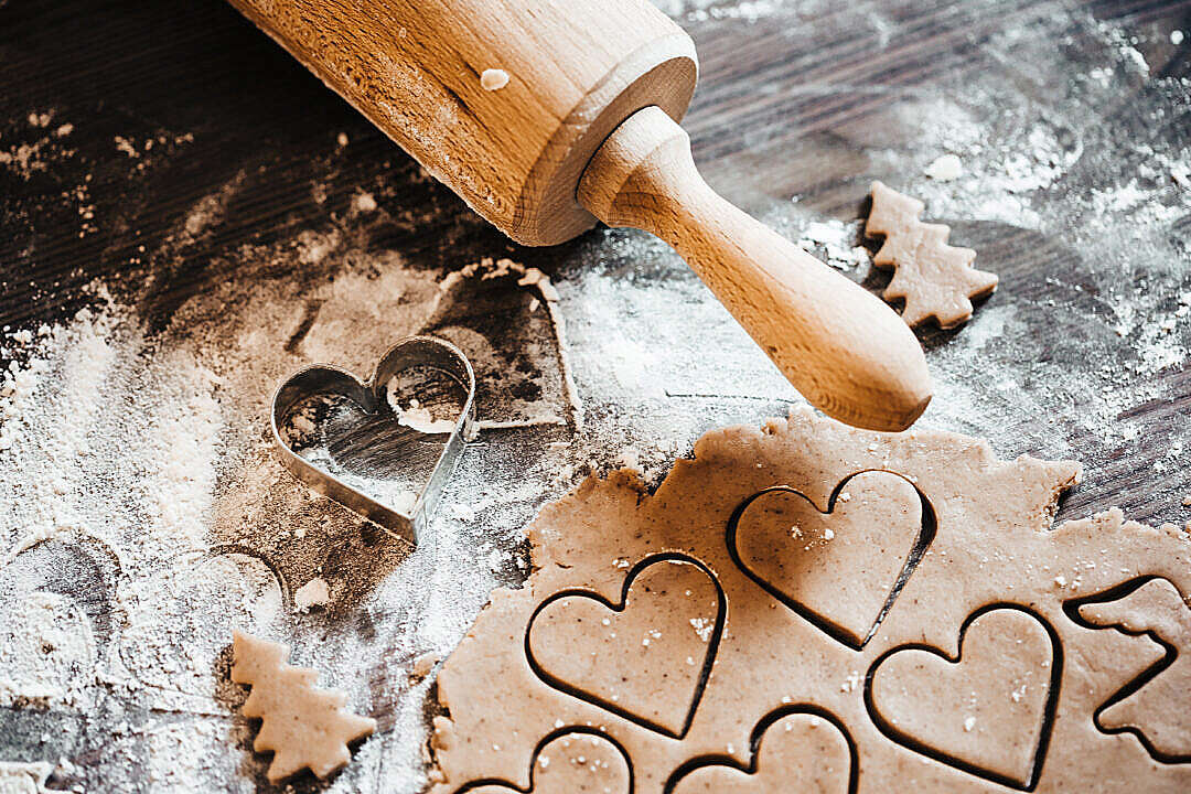 Download Preparing Christmas Sweets: Lovely Hearts FREE Stock Photo