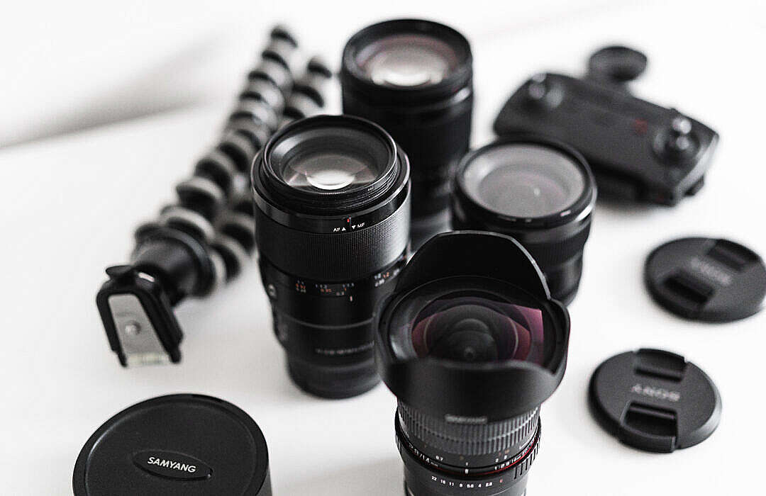 Professional Camera Lenses Setup Pro Photographer