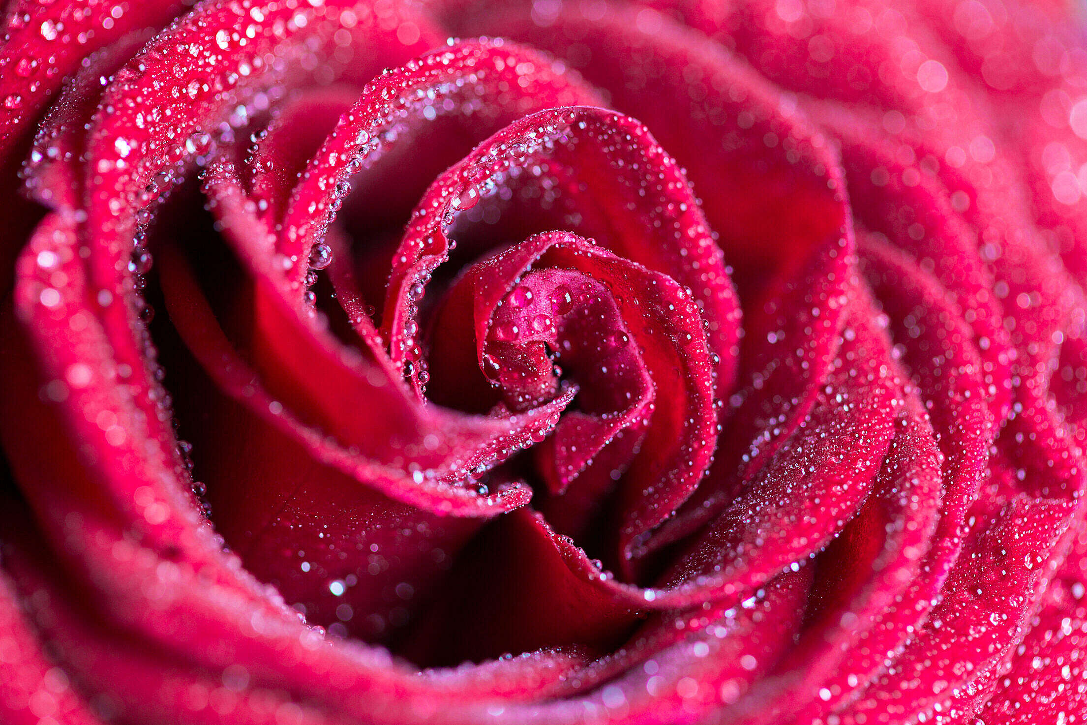 Red Rose with Drops Close Up Free Stock Photo