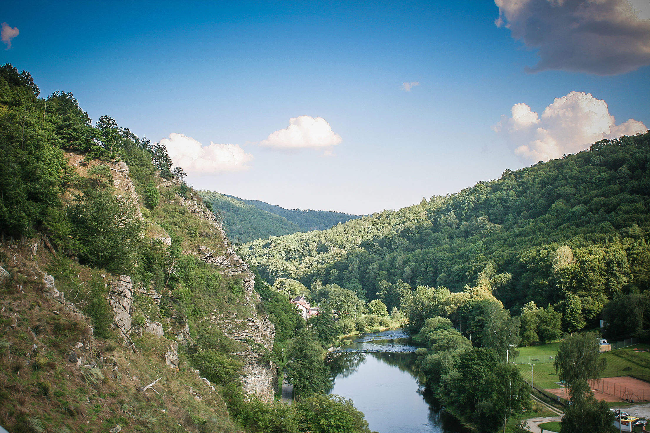 River Between Vranov Mountains Free Stock Photo