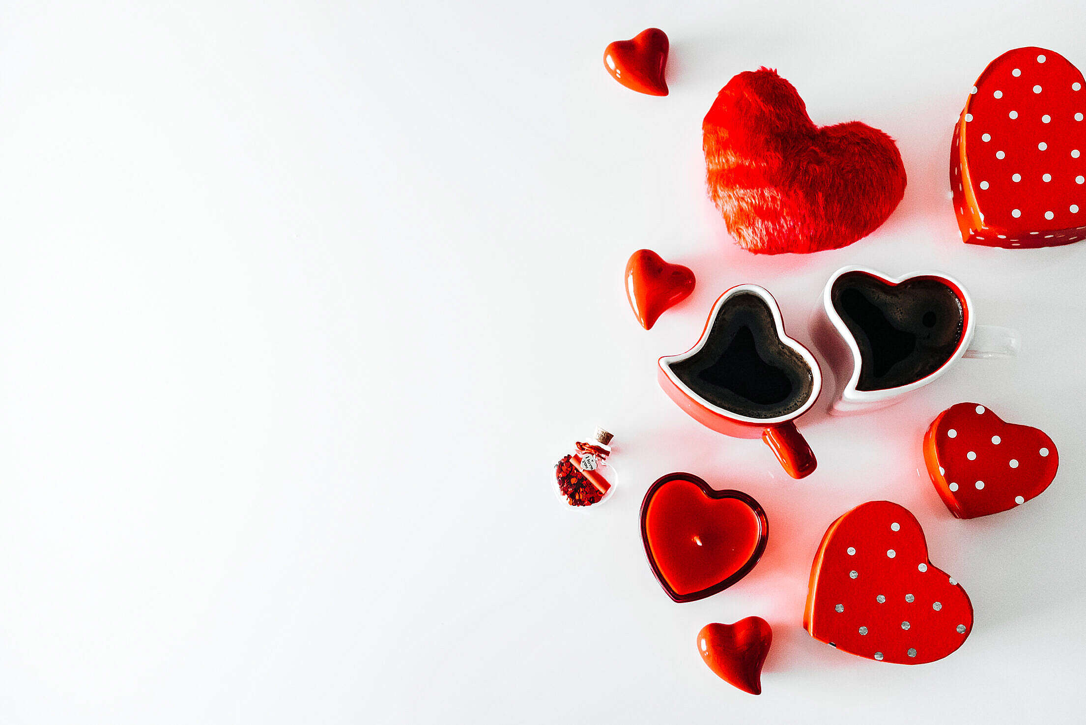 Romantic Heart-Shaped Objects Free Stock Photo