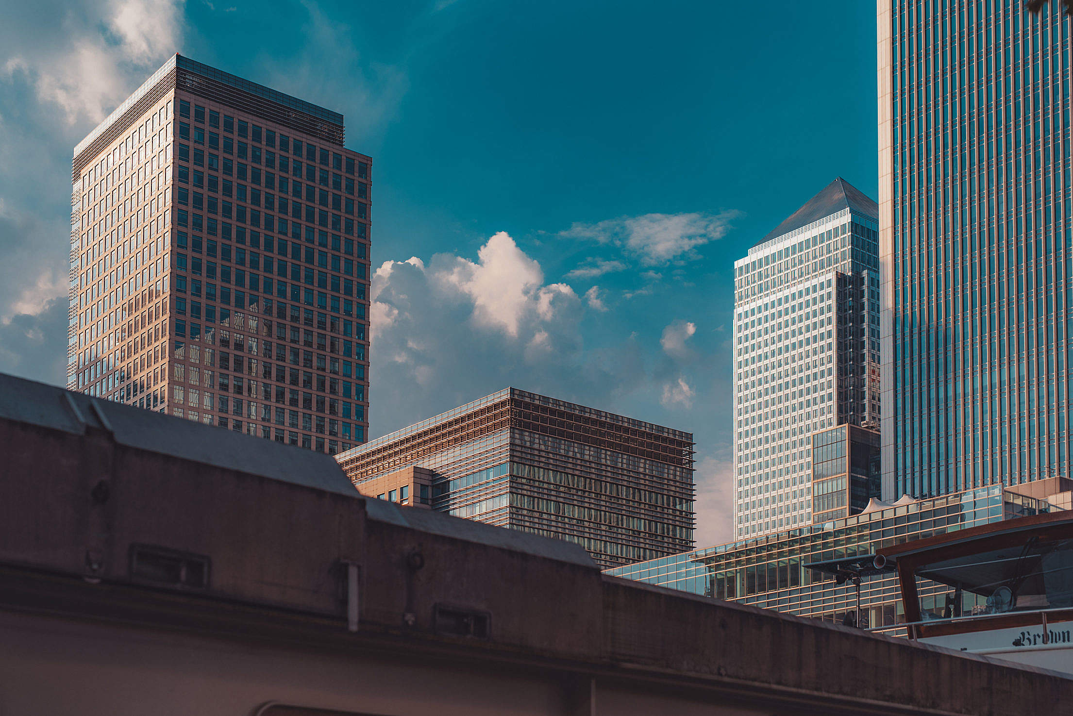 Roofs of London Canary Wharf Business and Banking Centre Free Stock Photo