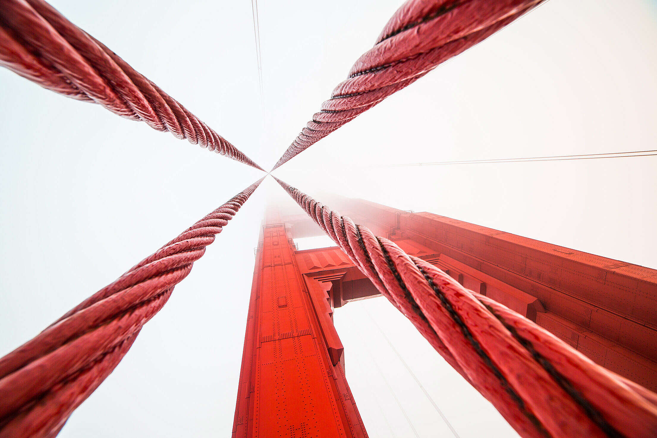 Ropes on The Golden Gate Bridge in San Francisco Free Stock Photo