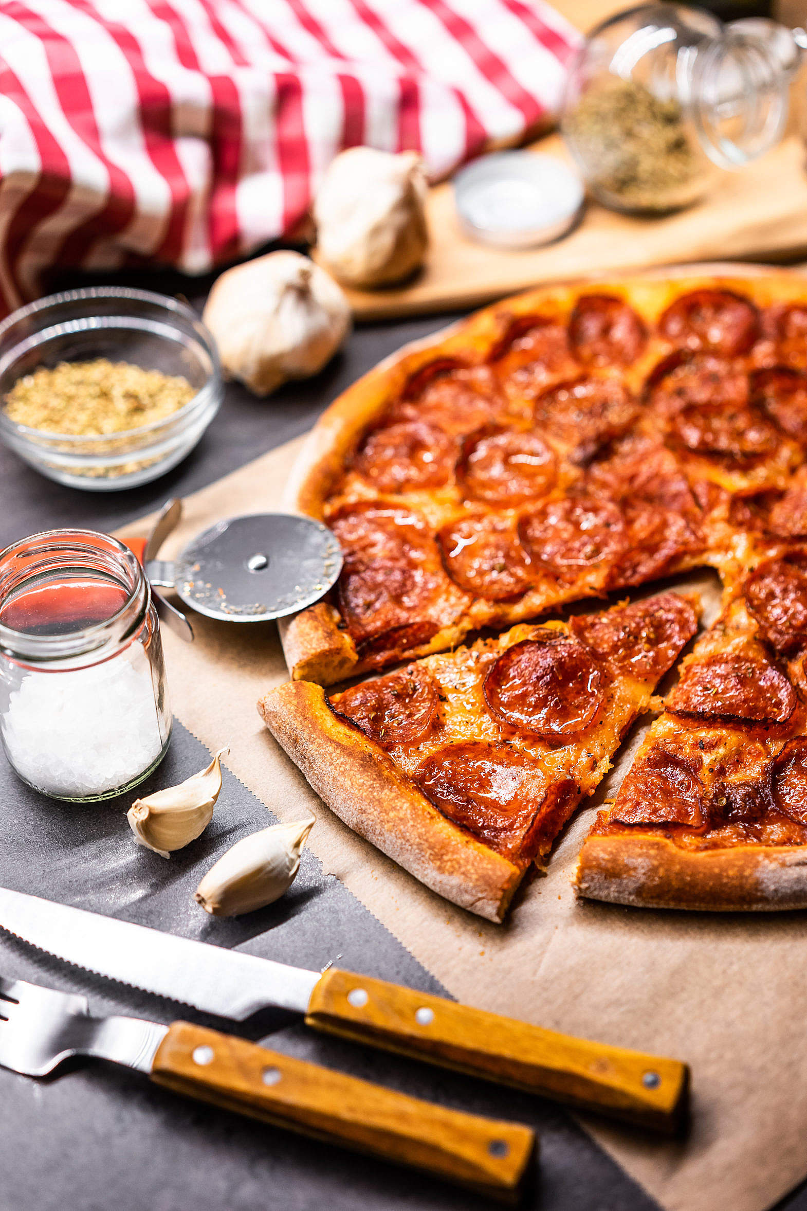 Salami Pizza Free Stock Photo | picjumbo