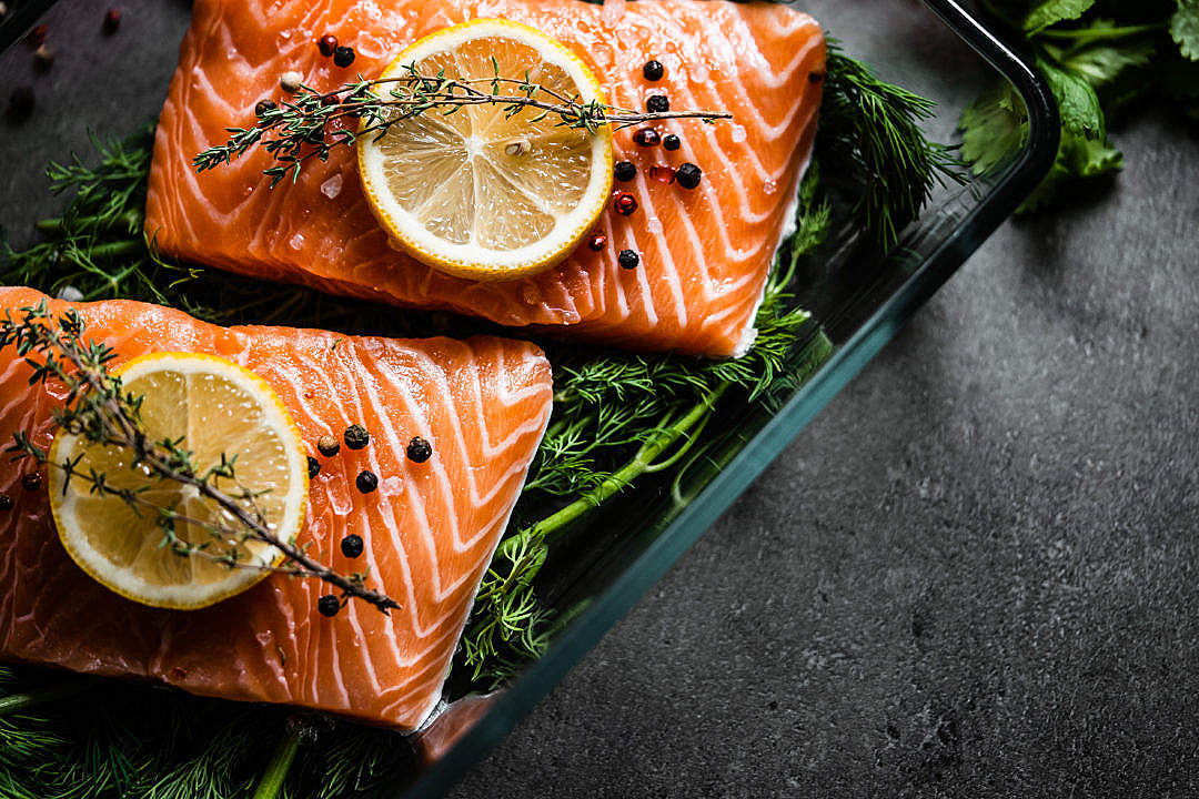 Download Salmon Fillets Ready for Baking FREE Stock Photo