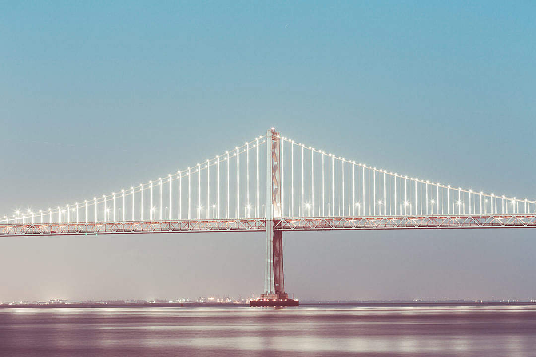 Download San Francisco Bay Bridge in the Evening FREE Stock Photo