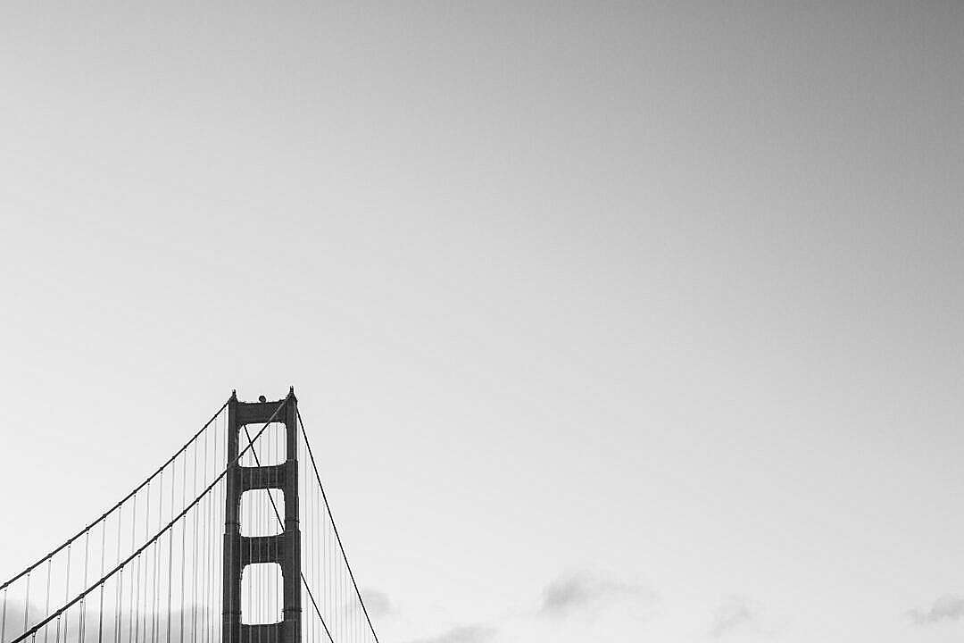 Download San Francisco Golden Gate Bridge Grayscale FREE Stock Photo
