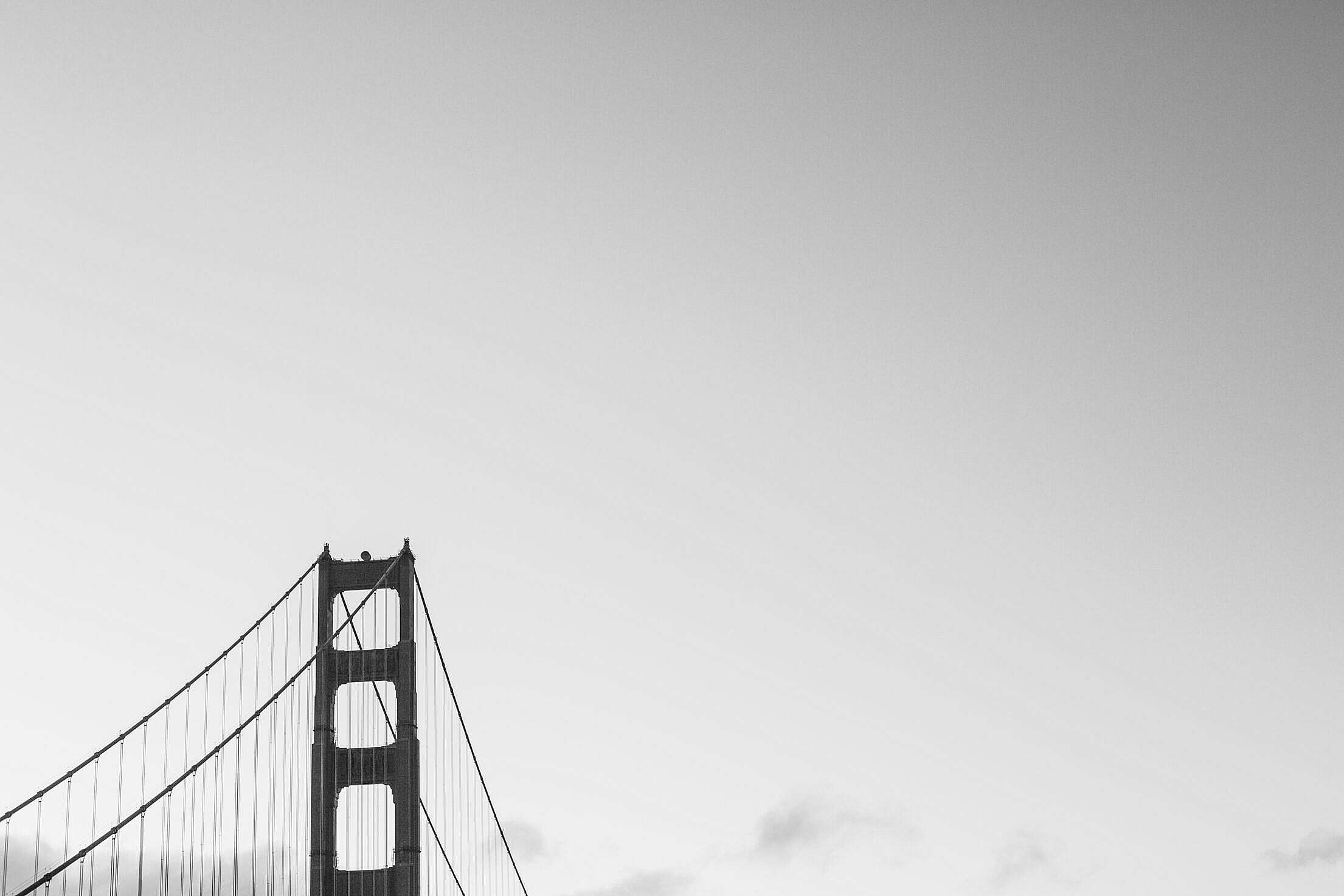 San Francisco Golden Gate Bridge Grayscale Free Stock Photo