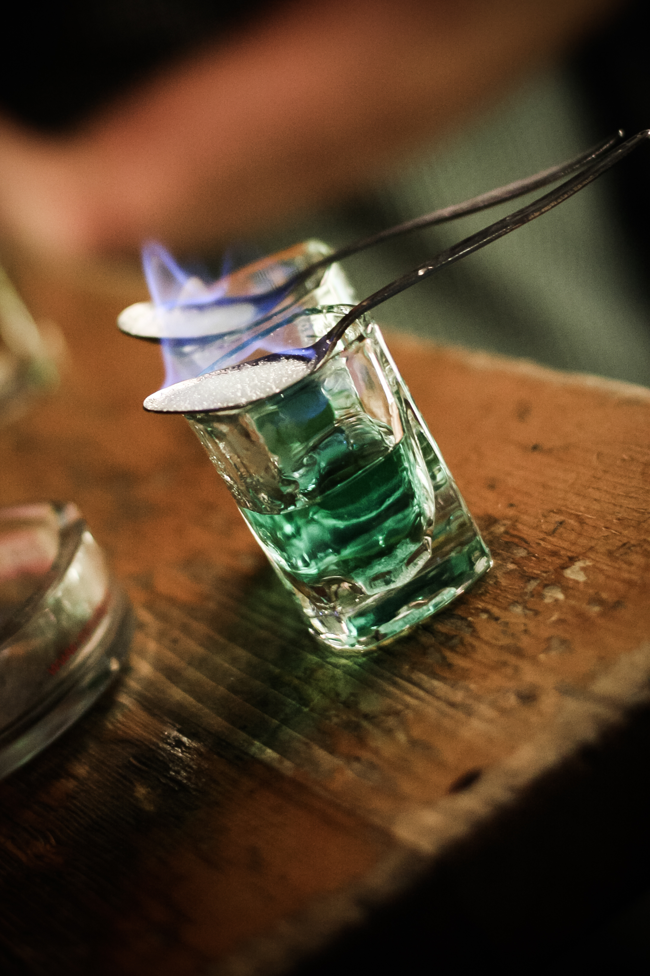 Serving Absinthe with Fire Ritual Free Stock Photo