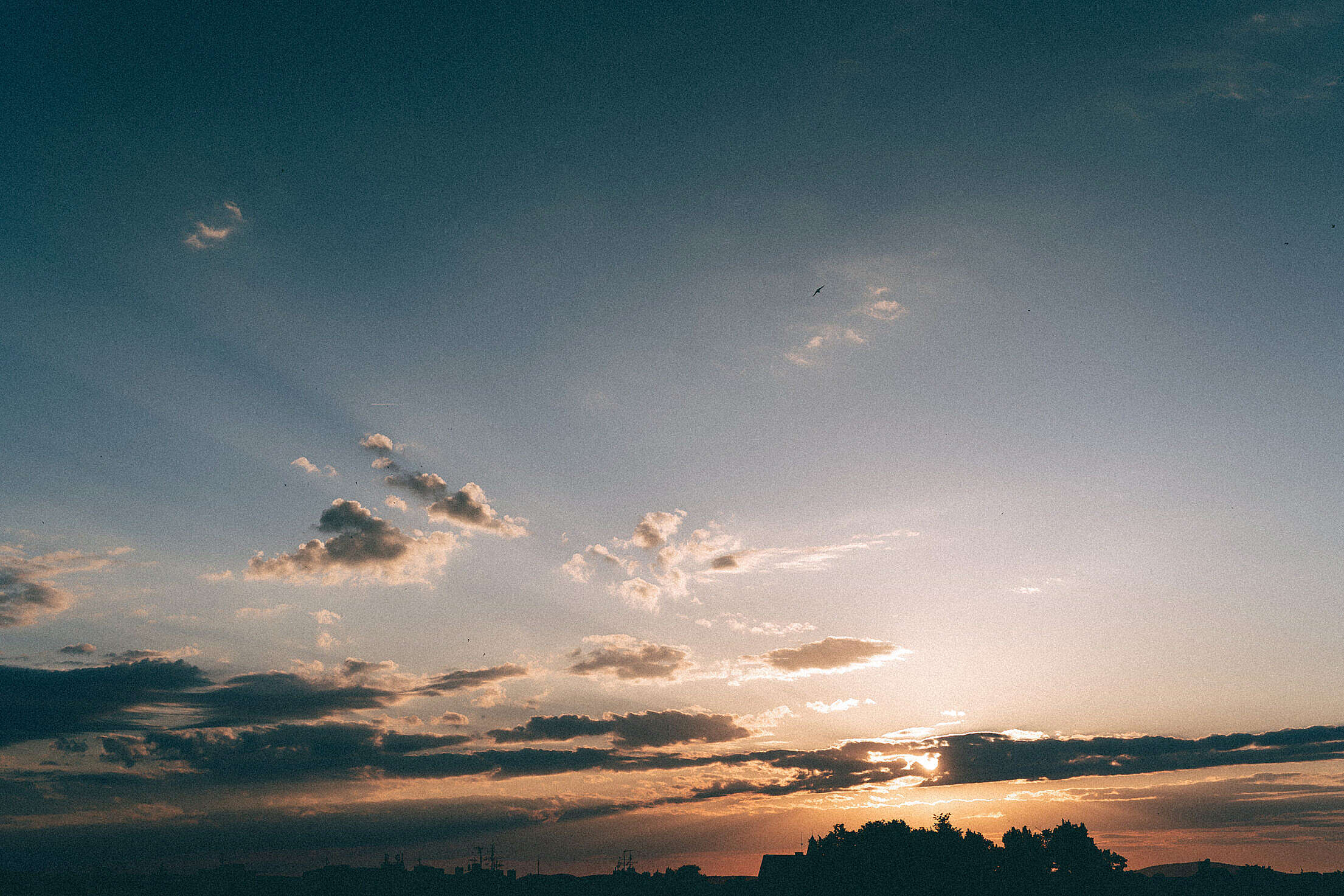 Sky with Clouds During Sunset Free Stock Photo